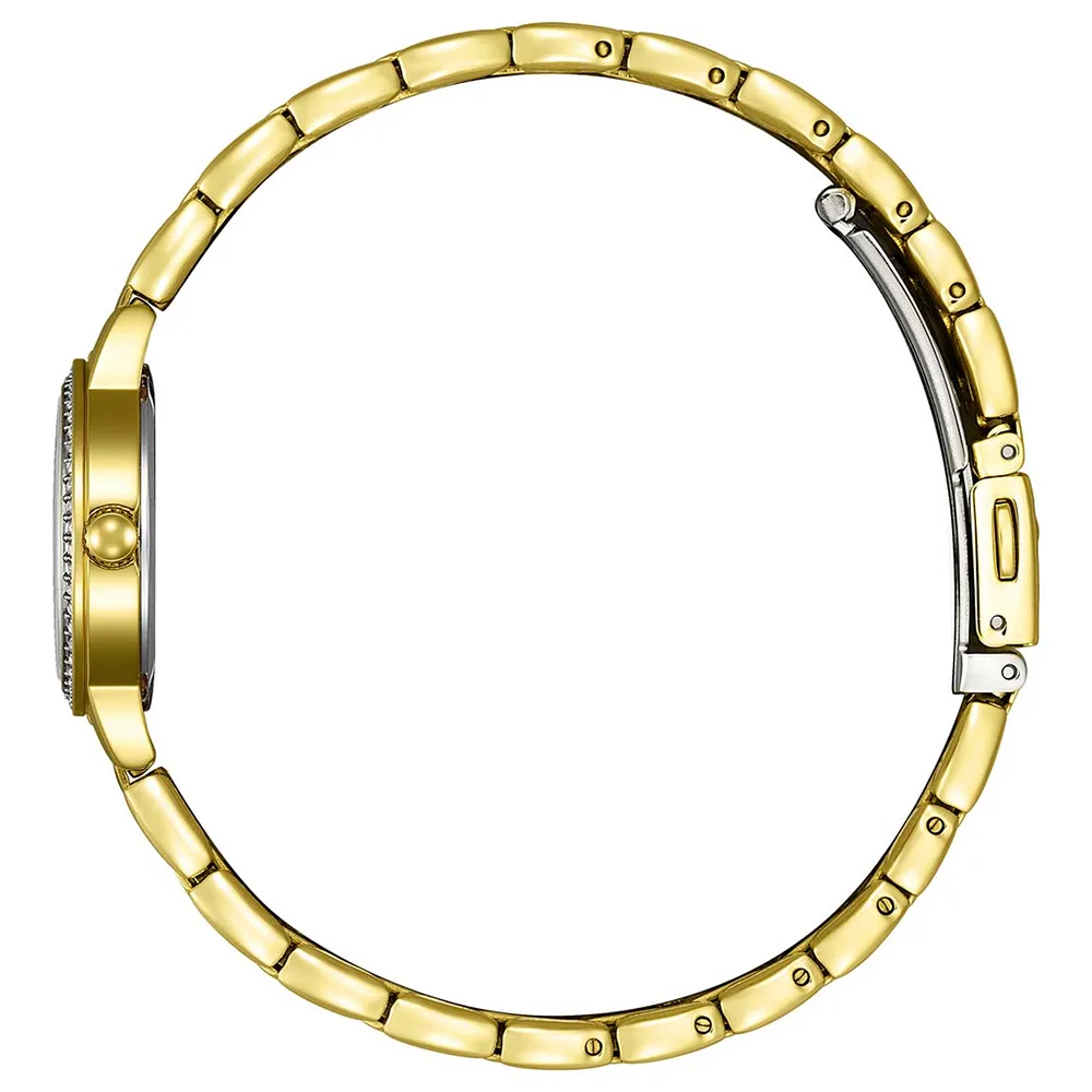 萬年鐘錶 - Citizen 星辰錶 金色簡約不鏽鋼錶帶女錶 EZ7012-51D 錶徑24MM
