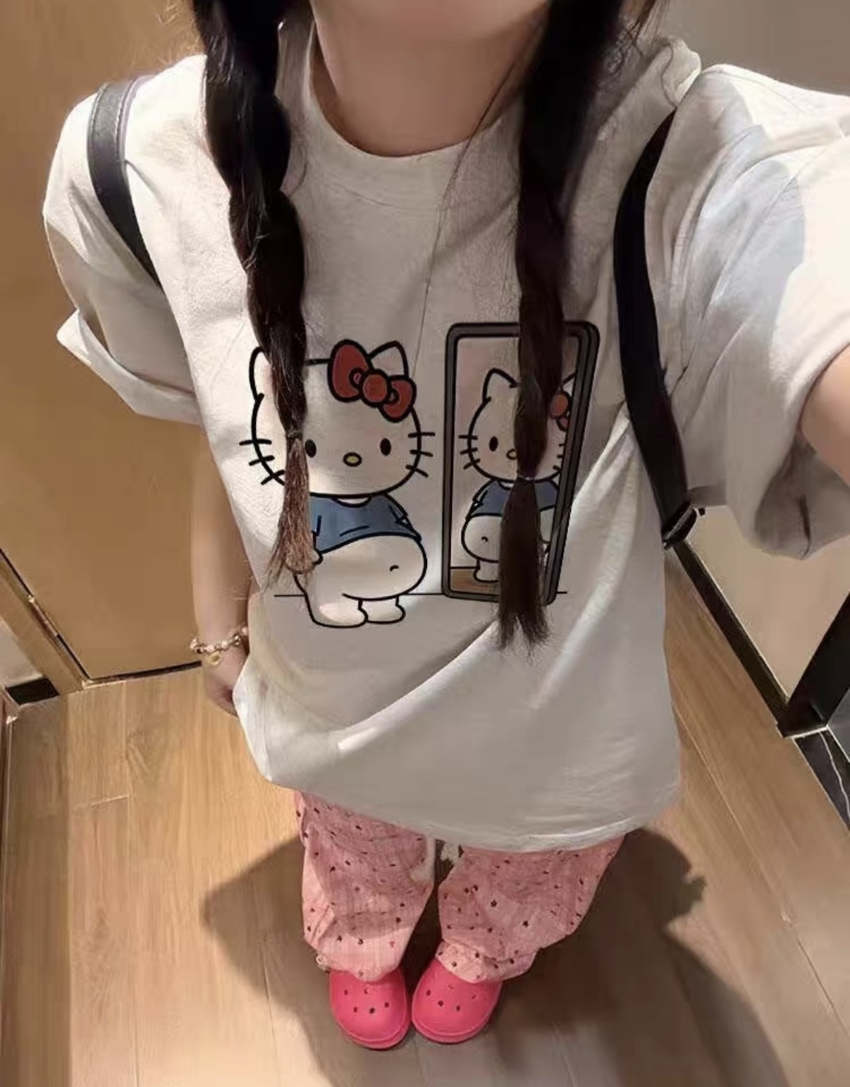 DREW美式 胖胖KITTY 孕肚KITTY 圓領TEE