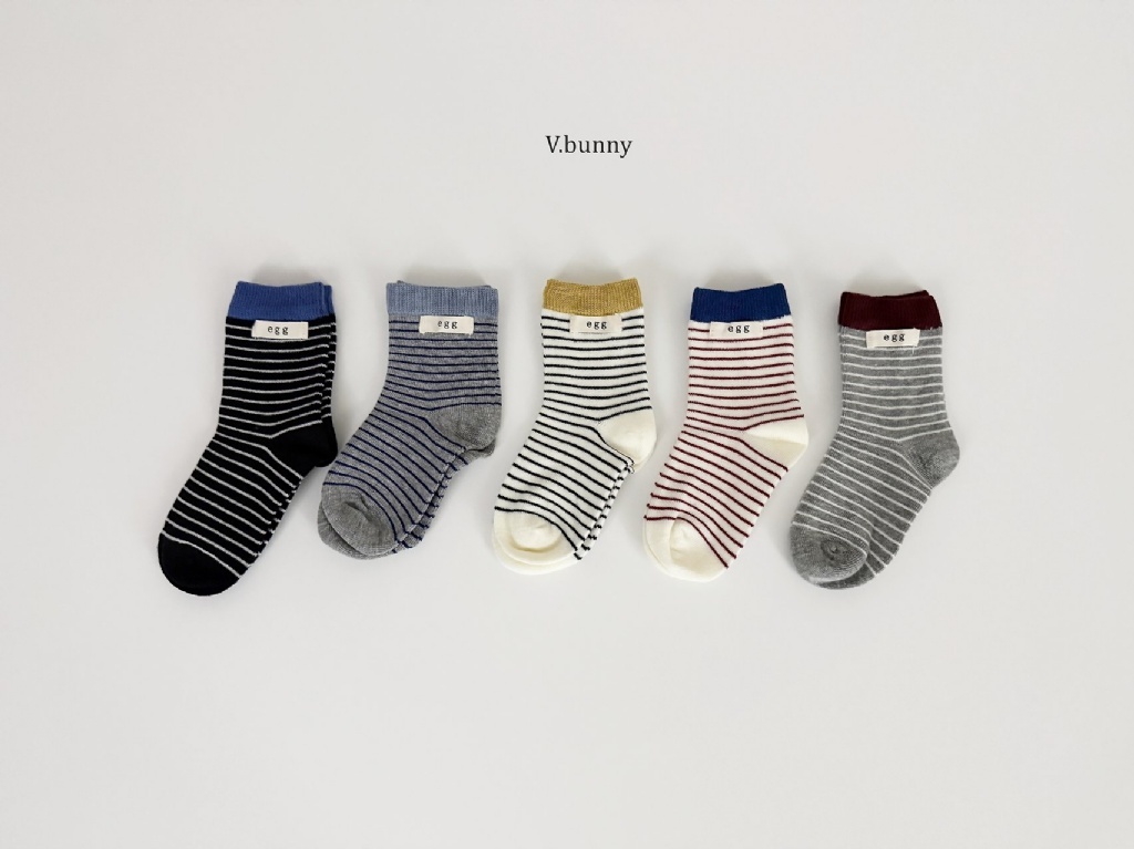 正韓秋Vbunny 日系條文襪(五入)