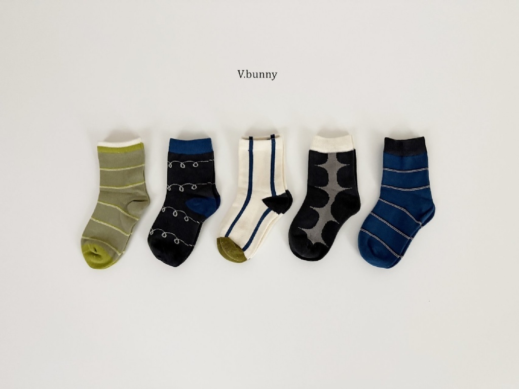 正韓秋Vbunny 日系橄欖色系襪(五入)