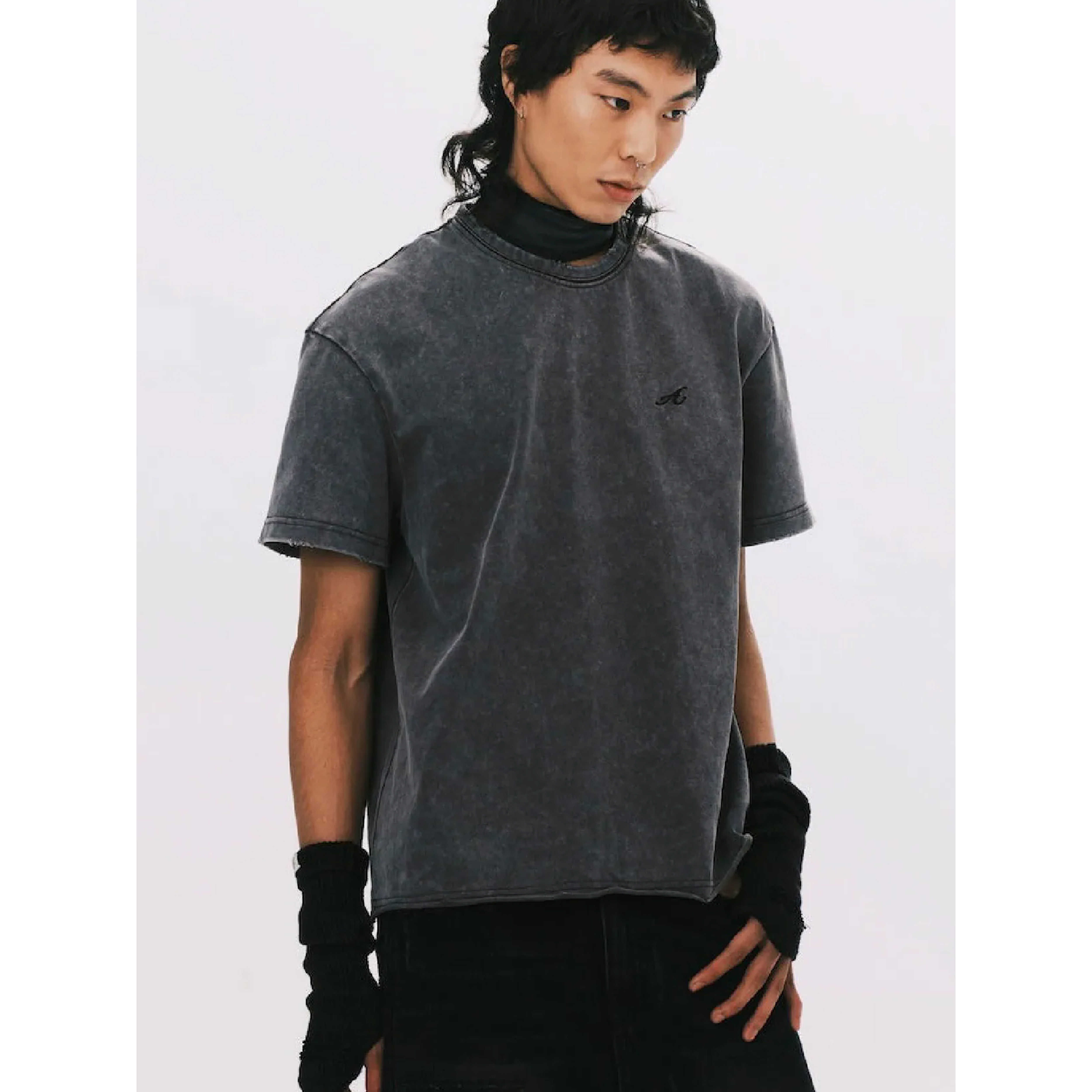 ANOWHEREMAN "A" Washed Basic SS Tee