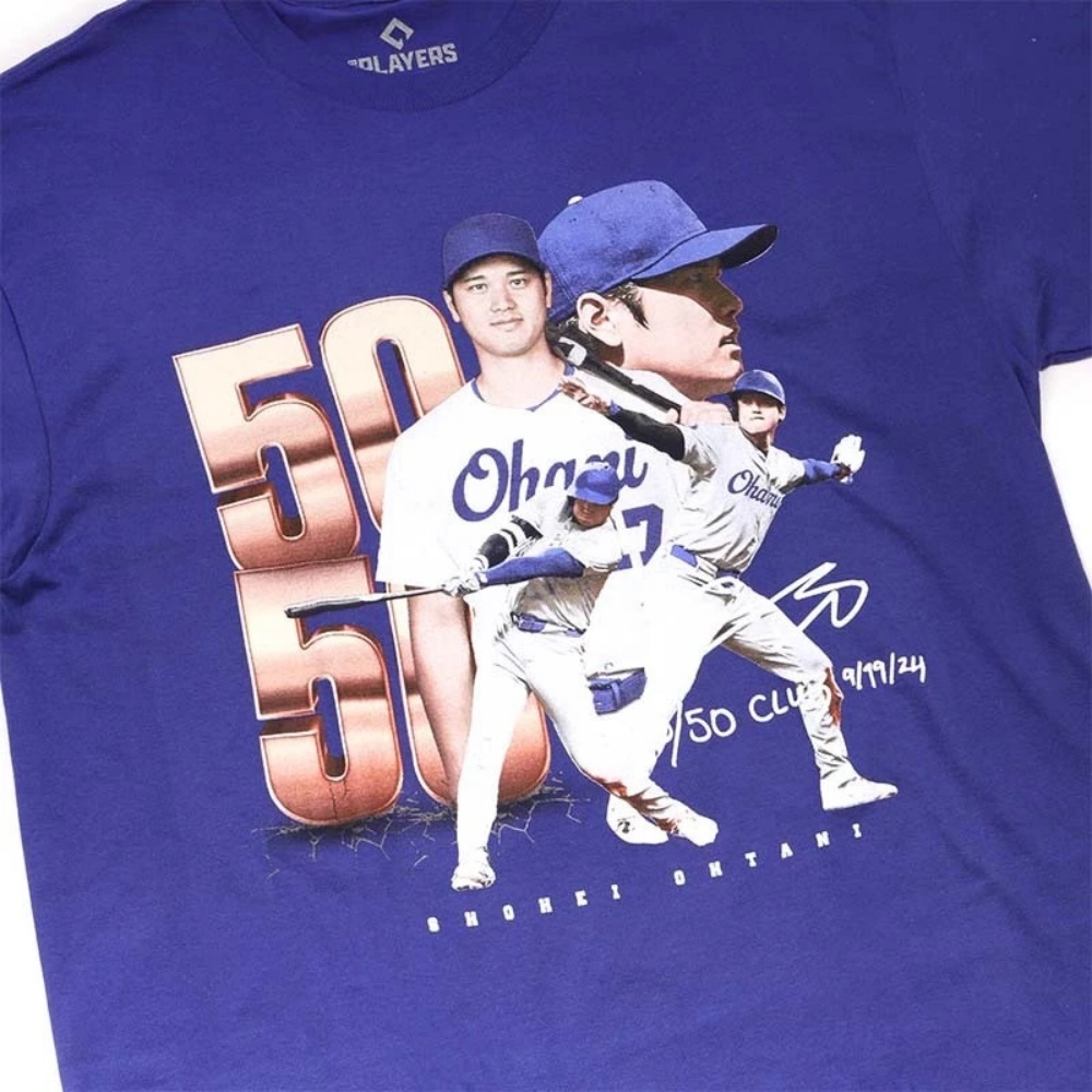 MITCHELL & NESS M&N MLB 短T 藍紫 大谷翔平 50/50 CLUB TEE 男 MLBOHT5050BU
