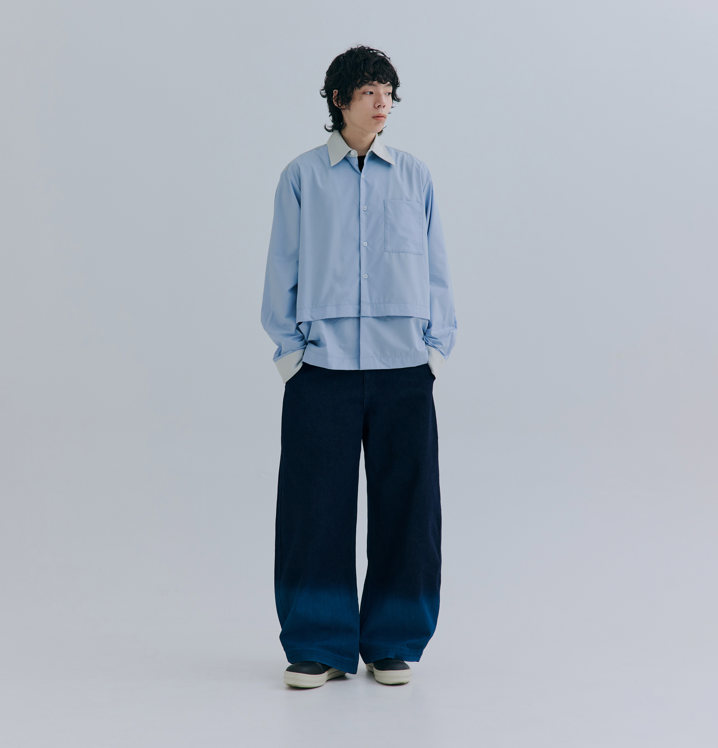 MELSIGN - Detachable Panel Shirt - Blue