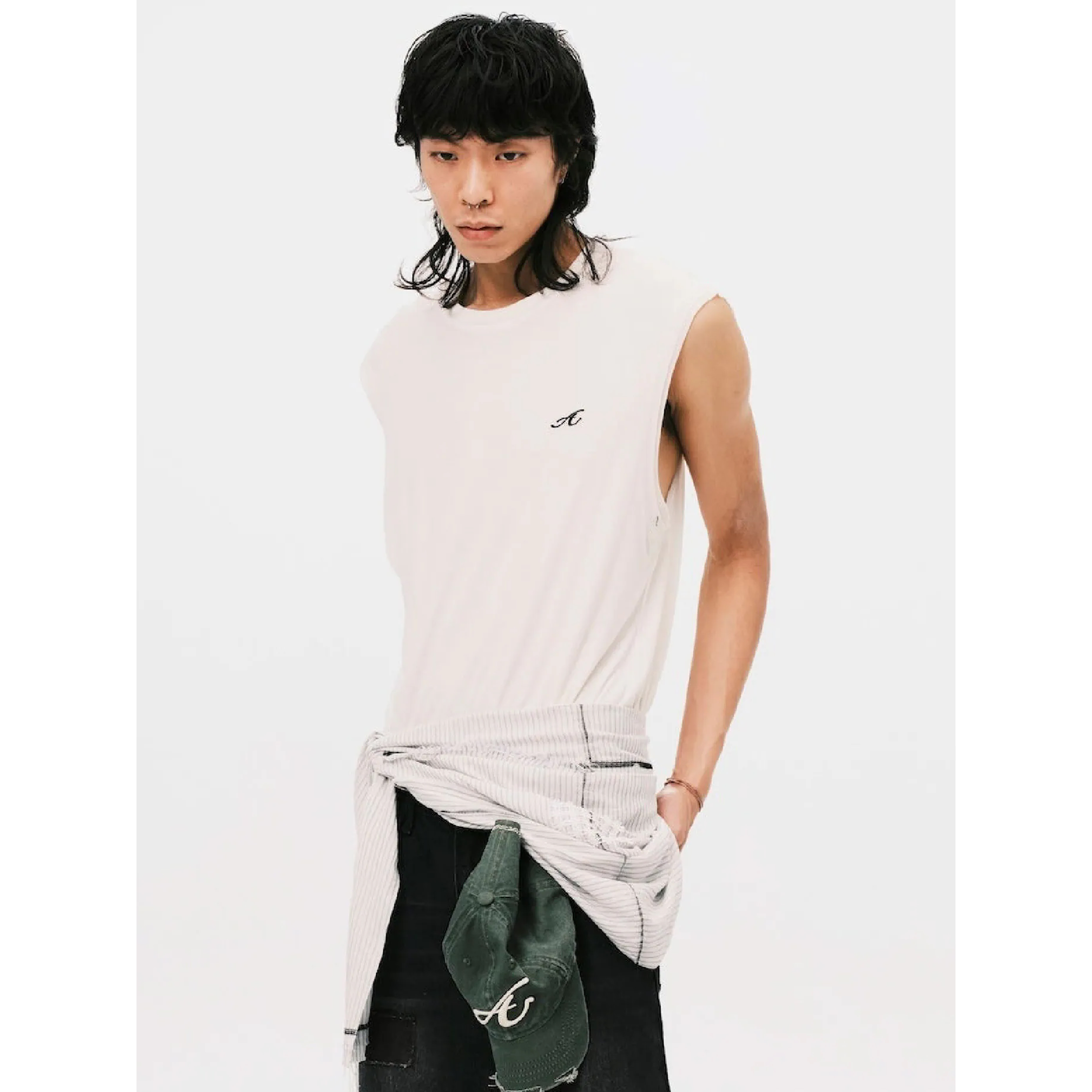 ANOWHEREMAN "A" Print Layers Tank Top