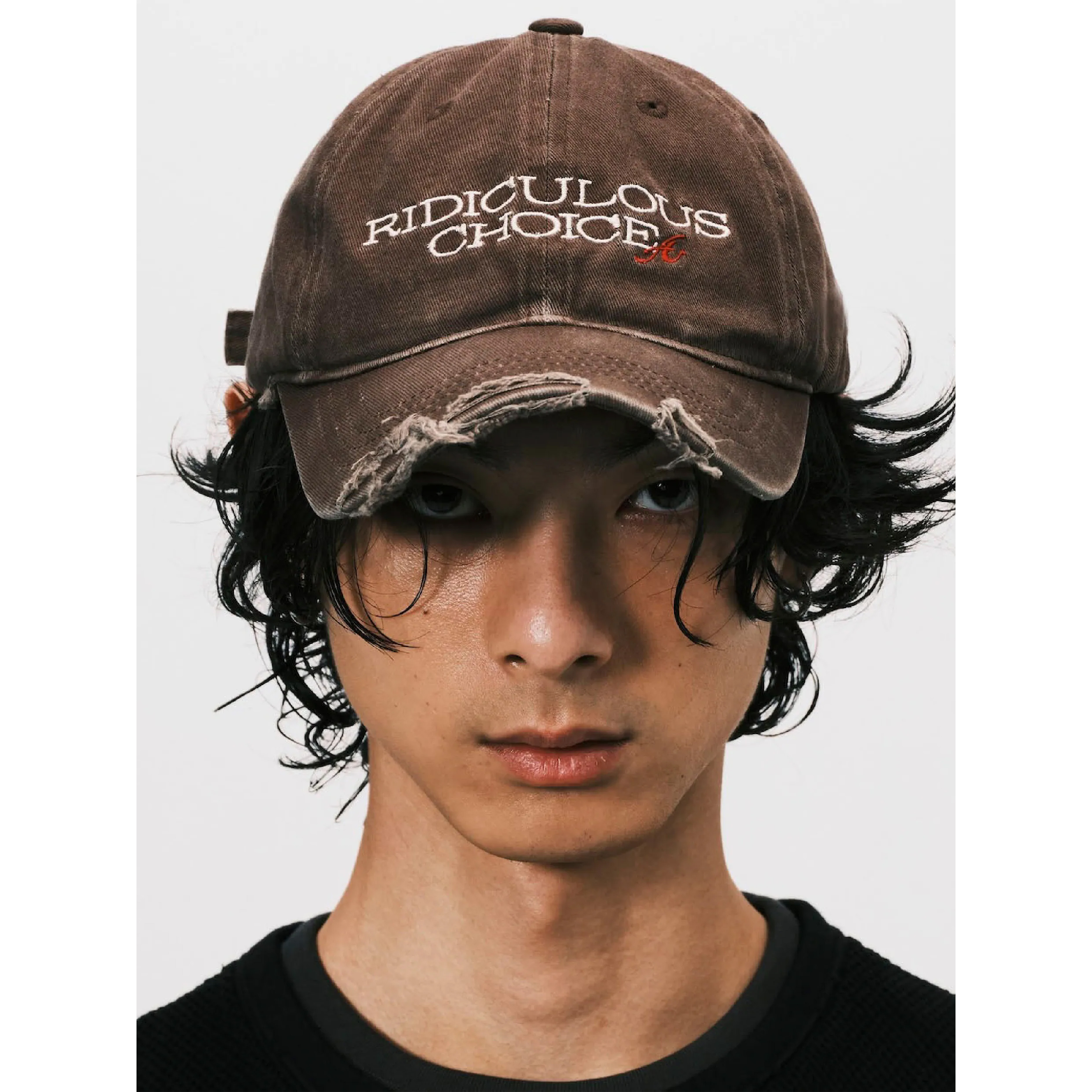 ANOWHEREMAN RC Raw Edge Baseball Cap - Brown