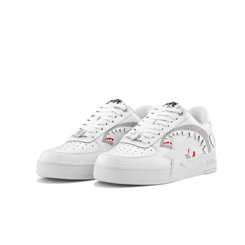 A Bathing Ape "Bape Sta OS #1" White 鯊魚 白 流星鞋 男鞋 1M80191309-WE [台灣現貨]