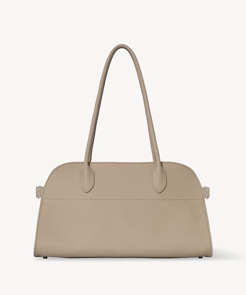 The Row Soft Margaux 12 Dark Taupe 米色 荔枝小牛皮 單肩袋