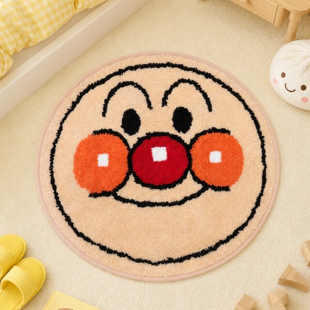 <日本正版✨> ANPANMAN 麵包超人 圓形毛毛地毯