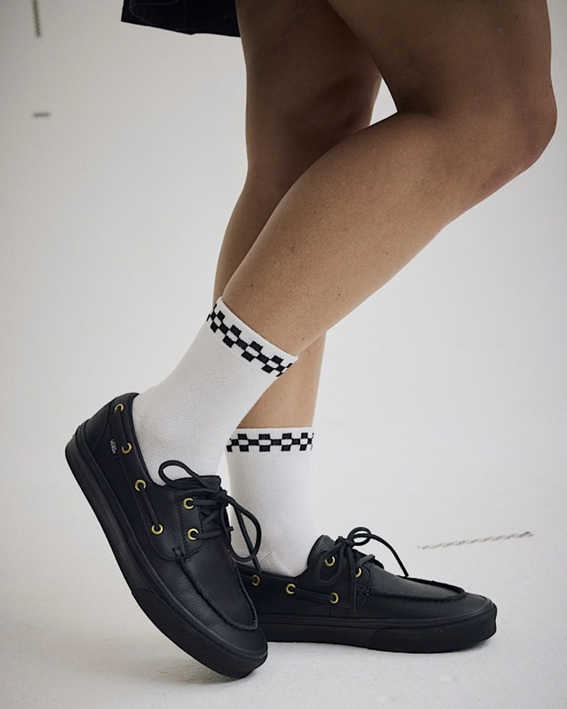 【預購】VANS 2 EYELET 皮革帆船鞋 黑色 VN000Z11CJK