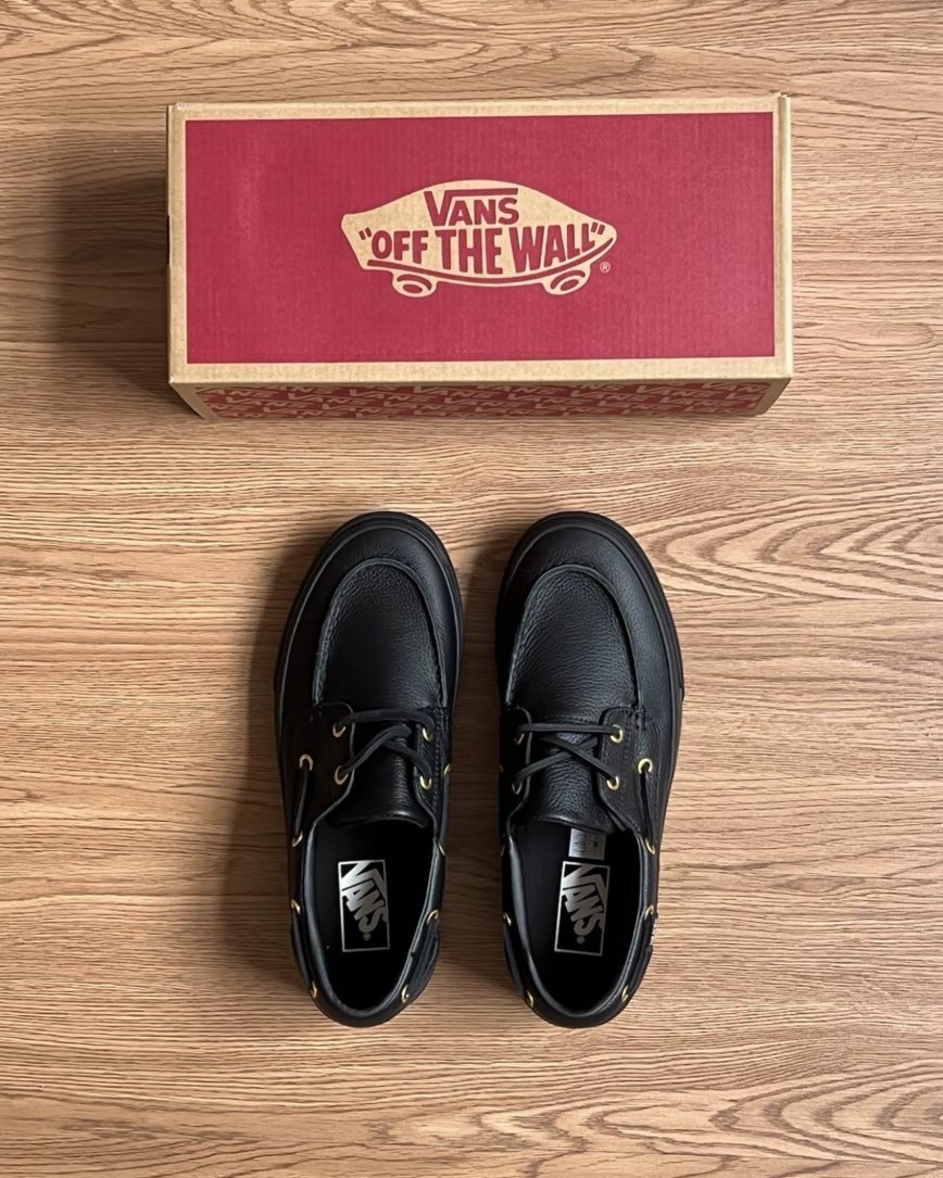【預購】VANS 2 EYELET 皮革帆船鞋 黑色 VN000Z11CJK