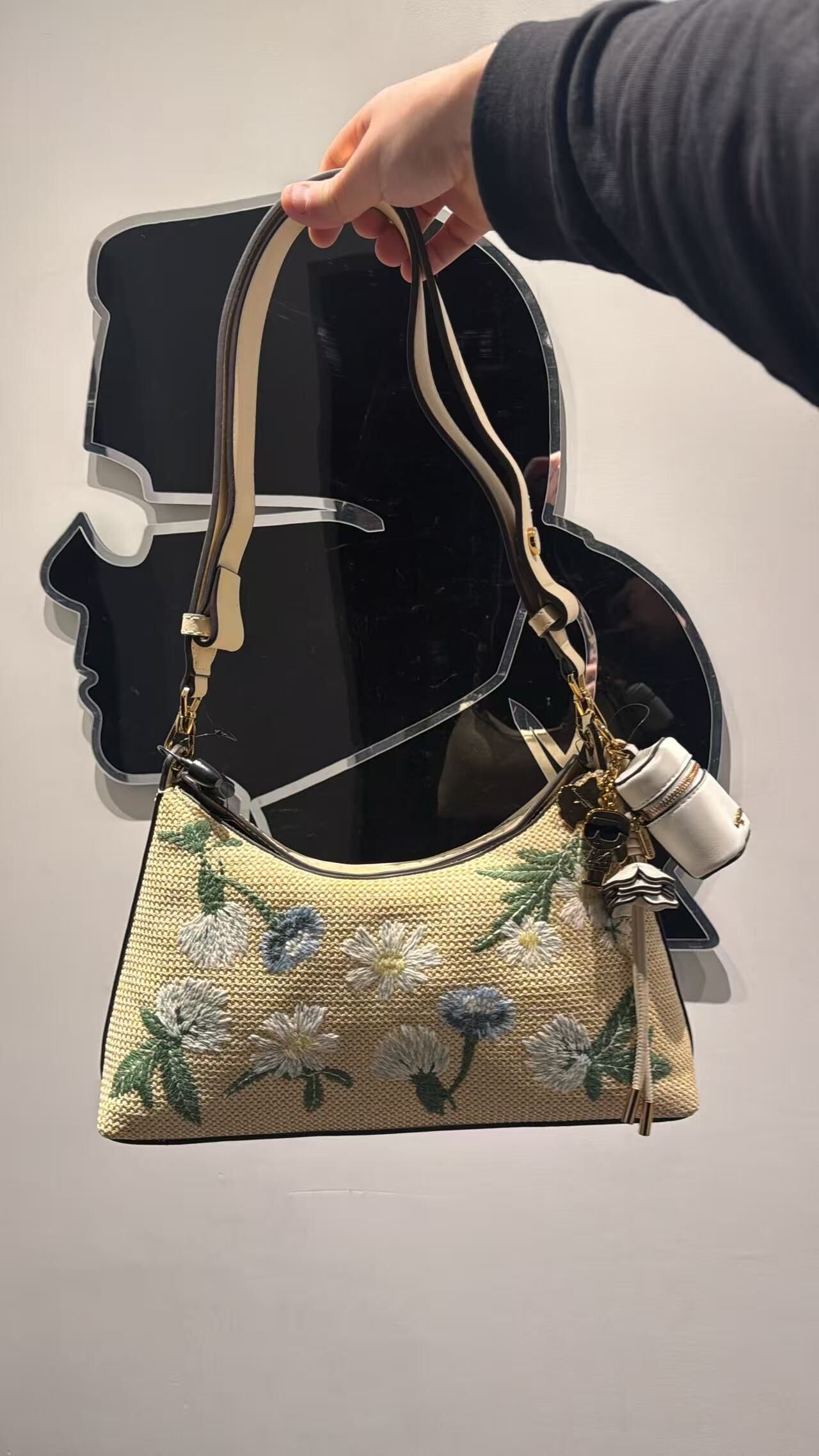 【預購】KARL LAGERFELD PARIS H0814155 Nikole Mini 花卉刺繡斜背包