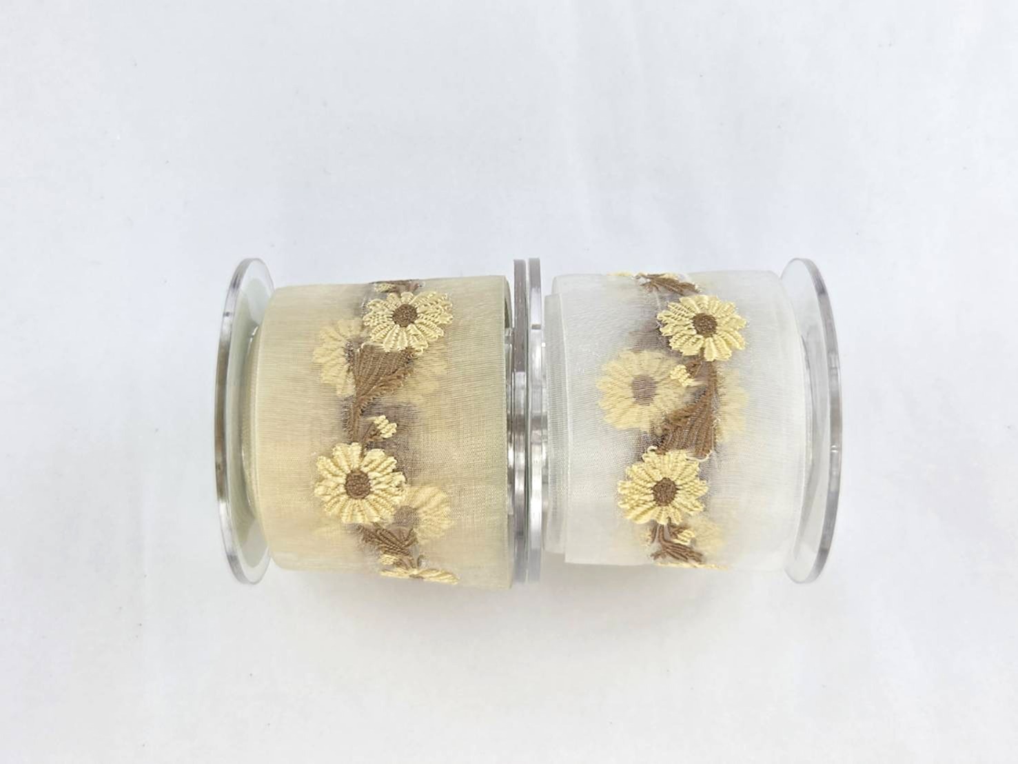 太陽花/刺繡網紗提花/38mm