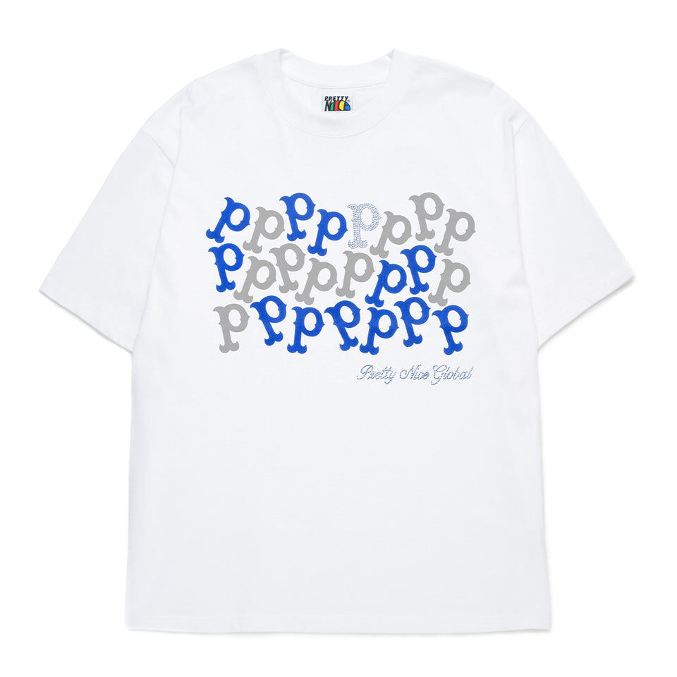 PRETTYNICE｜P.N. Global Rhinestones Tee (White)