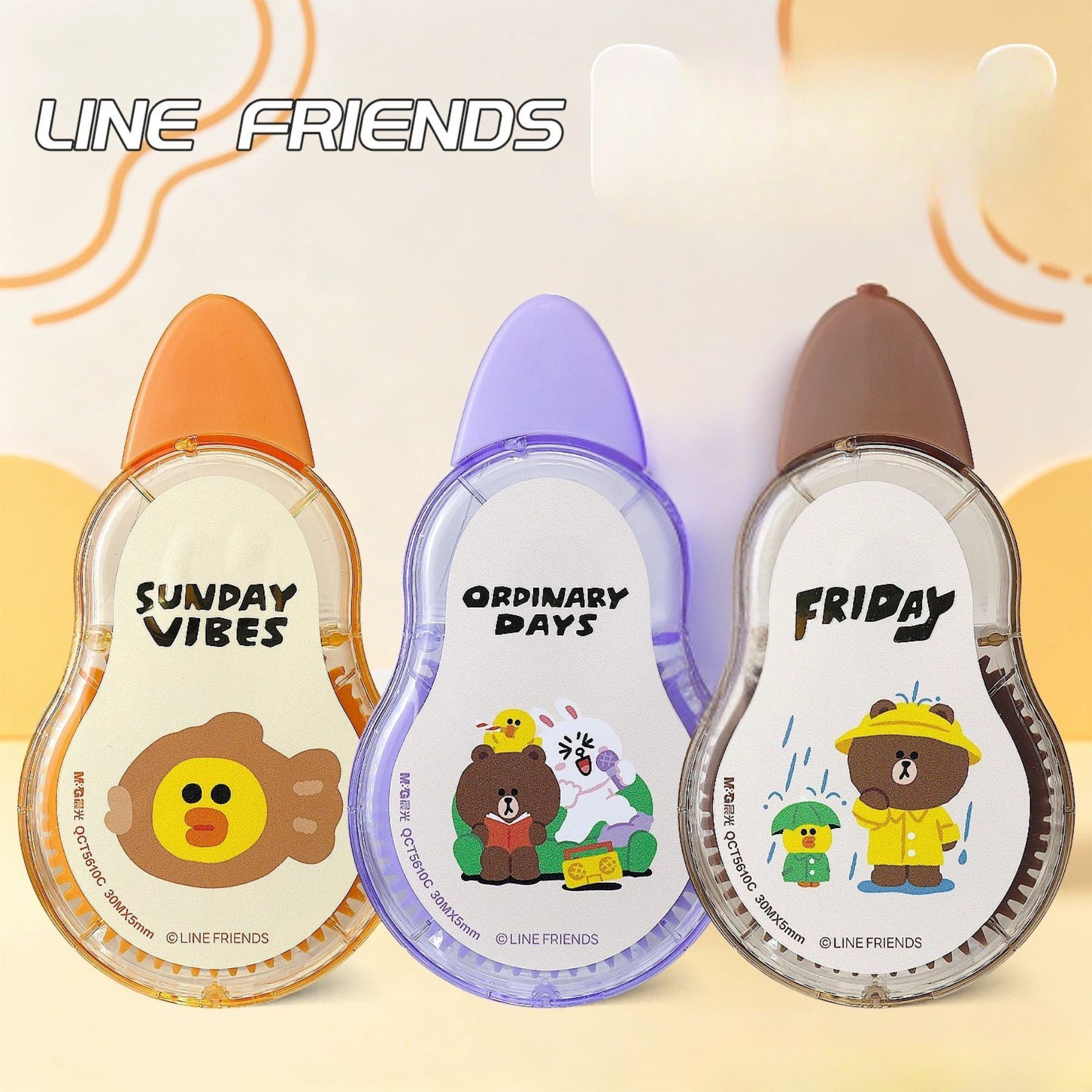 LINE FRIENDS  輕按式改錯帶(5mm x 30M)