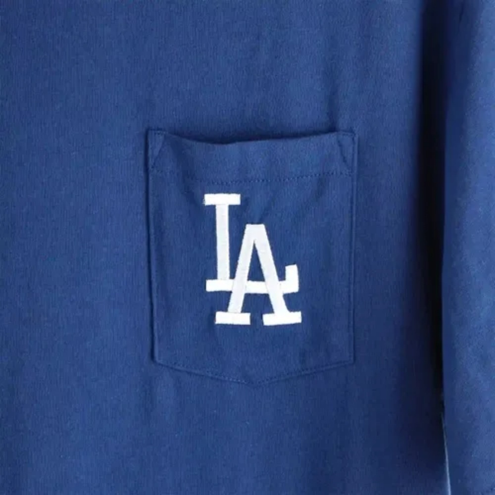 MLB 短T 洛杉磯道奇 藍色 口袋LOGO 短袖 T恤 MLBTS500001-BL1