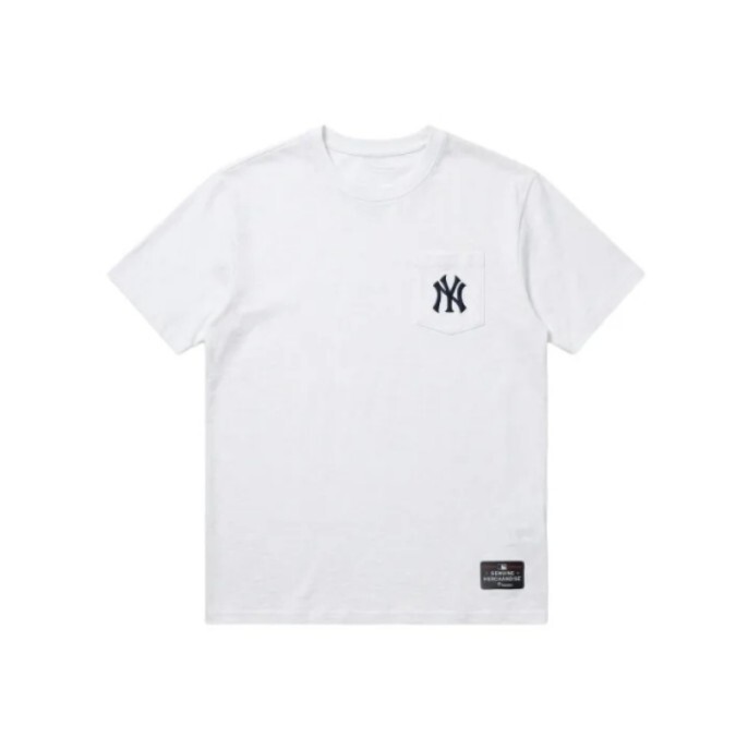 MLB 短T 紐約洋基隊 白色 口袋LOGO 短袖 T恤 MLBTS500001-WH1