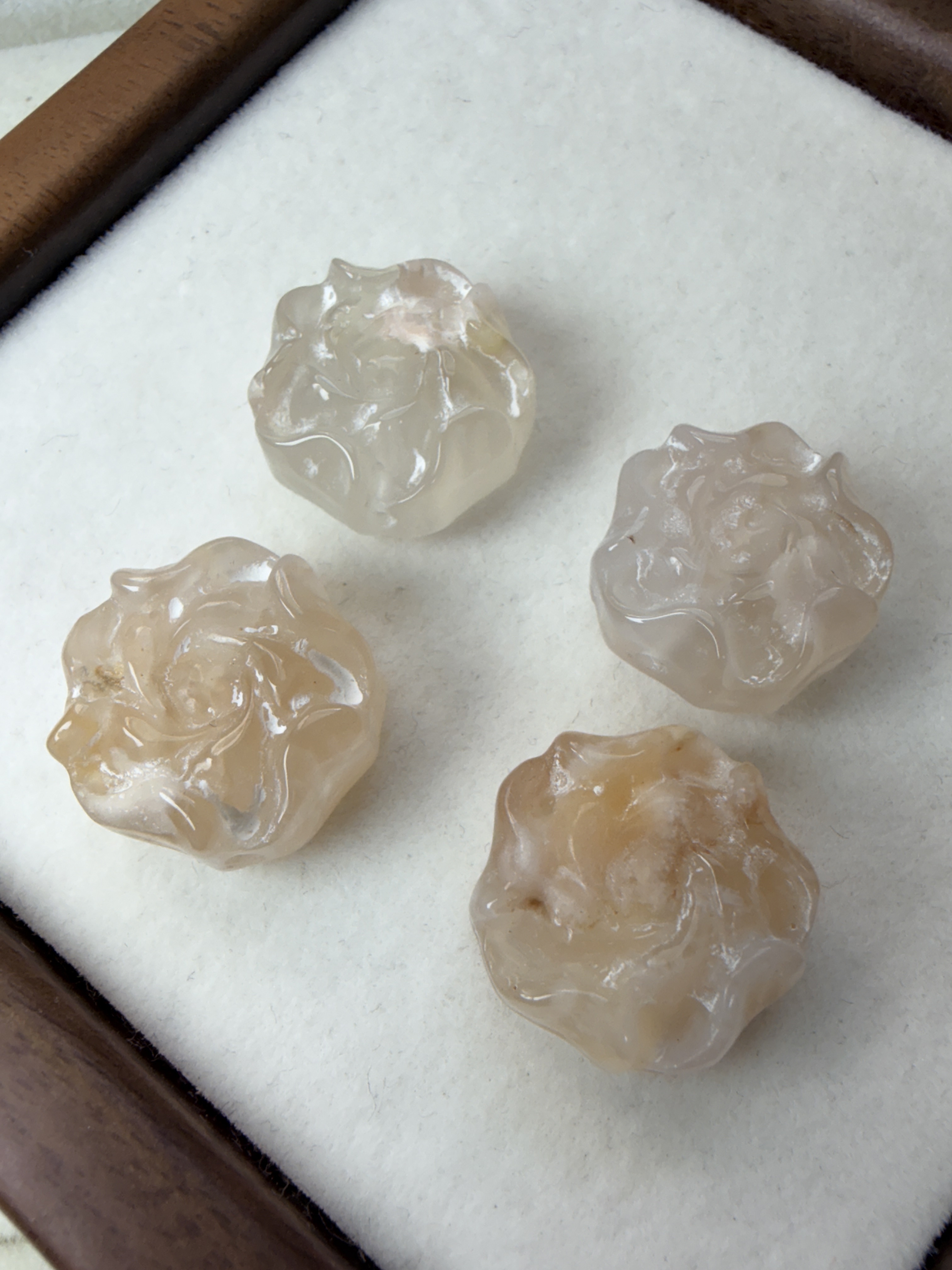櫻花瑪瑙玫瑰花 雕刻件 DIY通孔 ｜平安 好人緣
