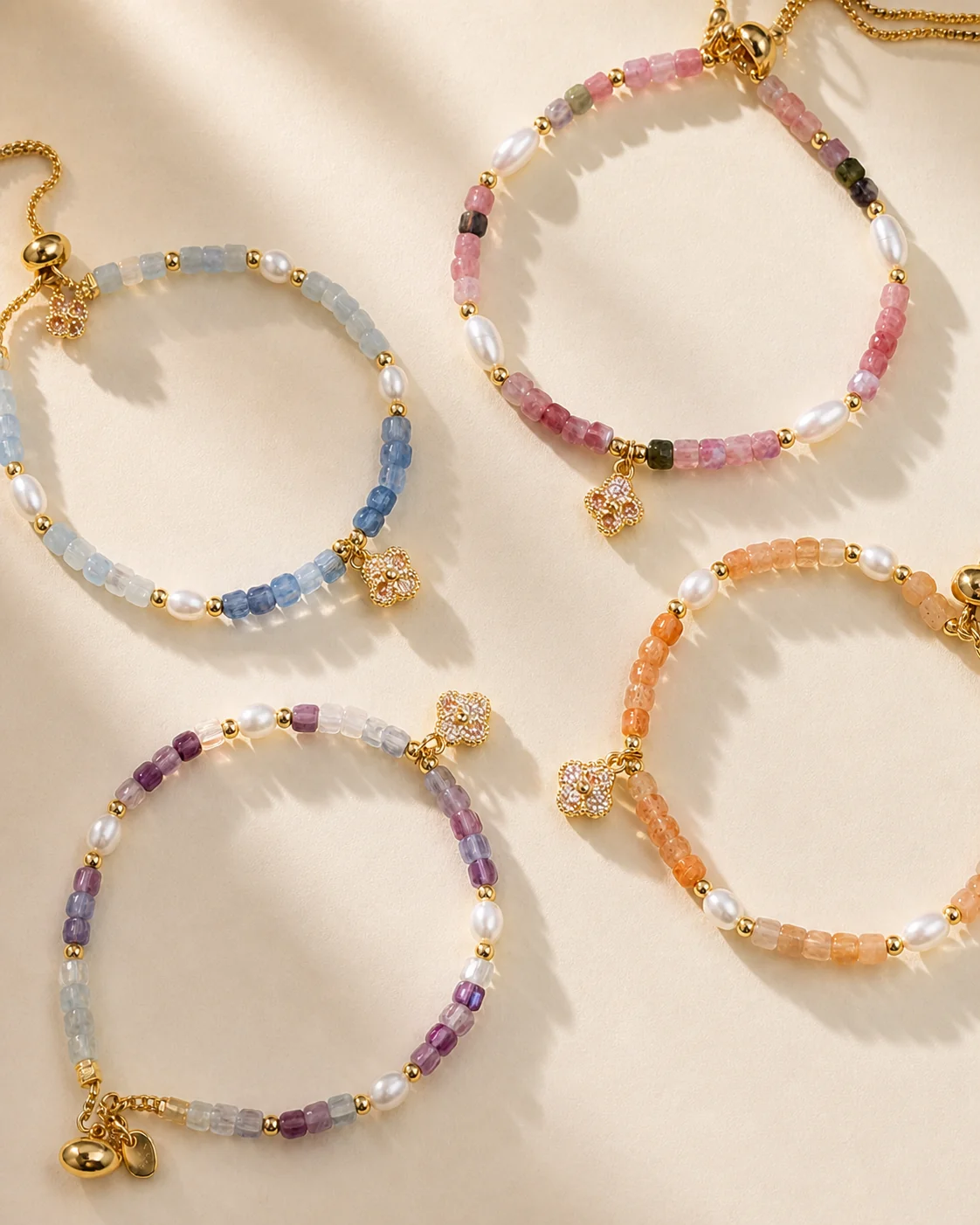 【 泰國連線 】luxnara jewelry Luméa 天然寶石四葉草幸運手鍊