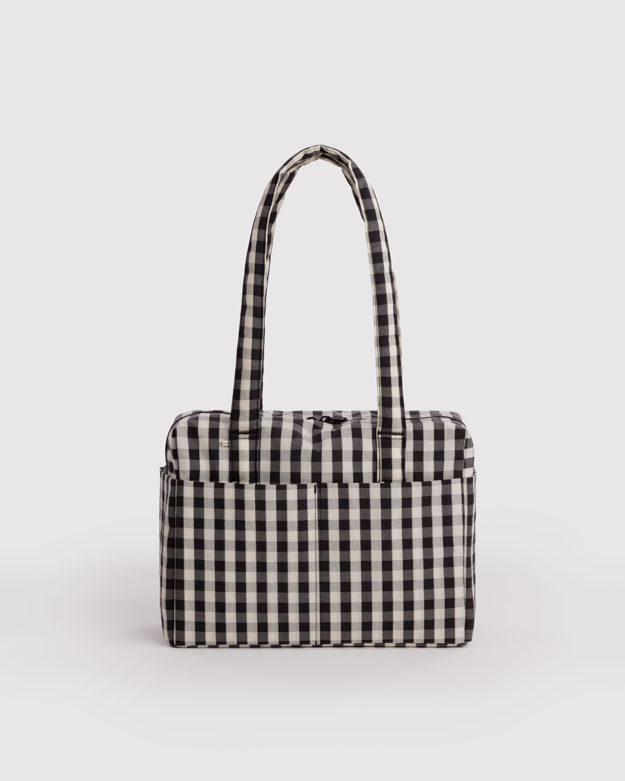 Everyday Cloud Bag - Black and Cream Gingham｜BAGGU