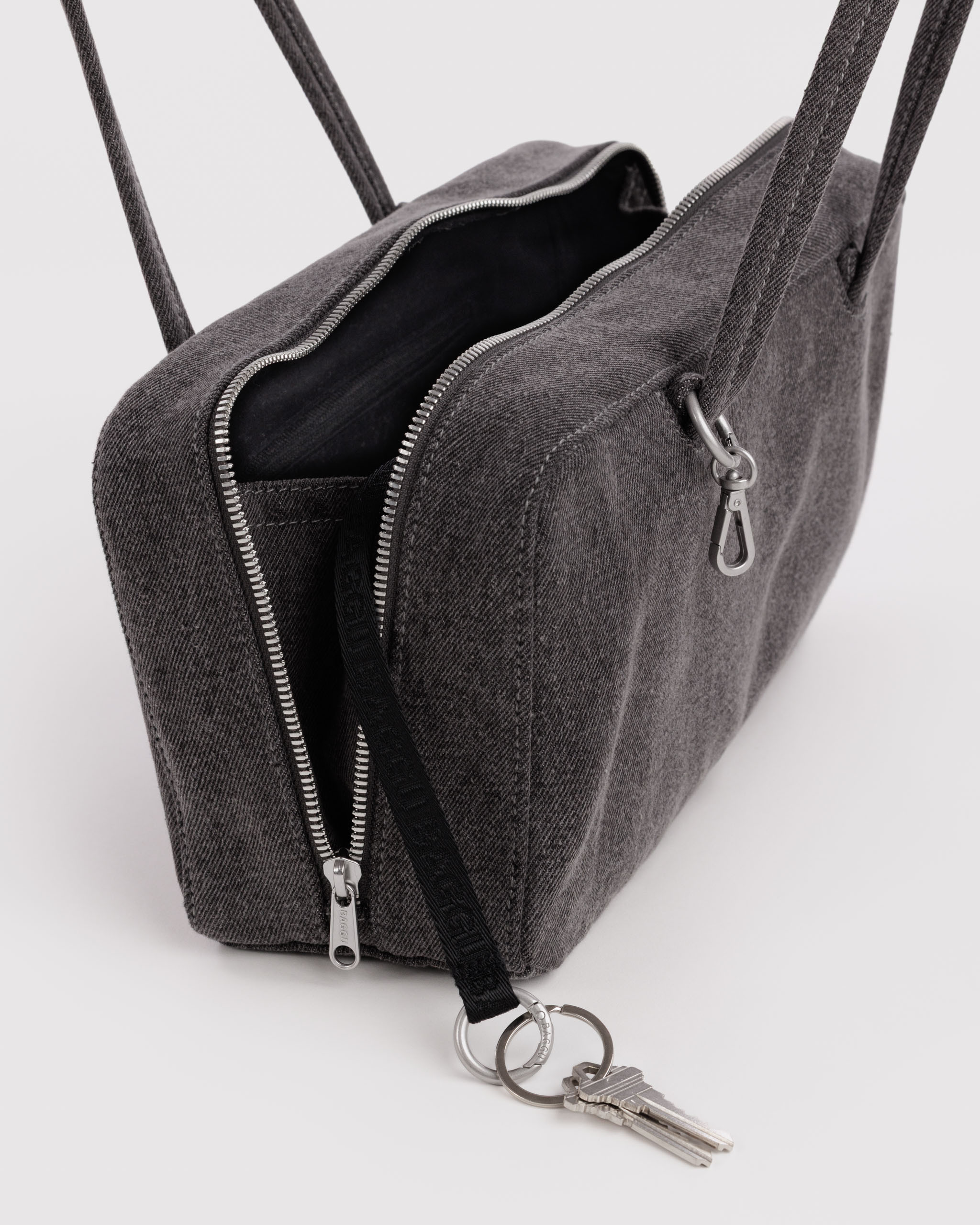 Denim Bowler Bag - Washed Black Denim | BAGGU