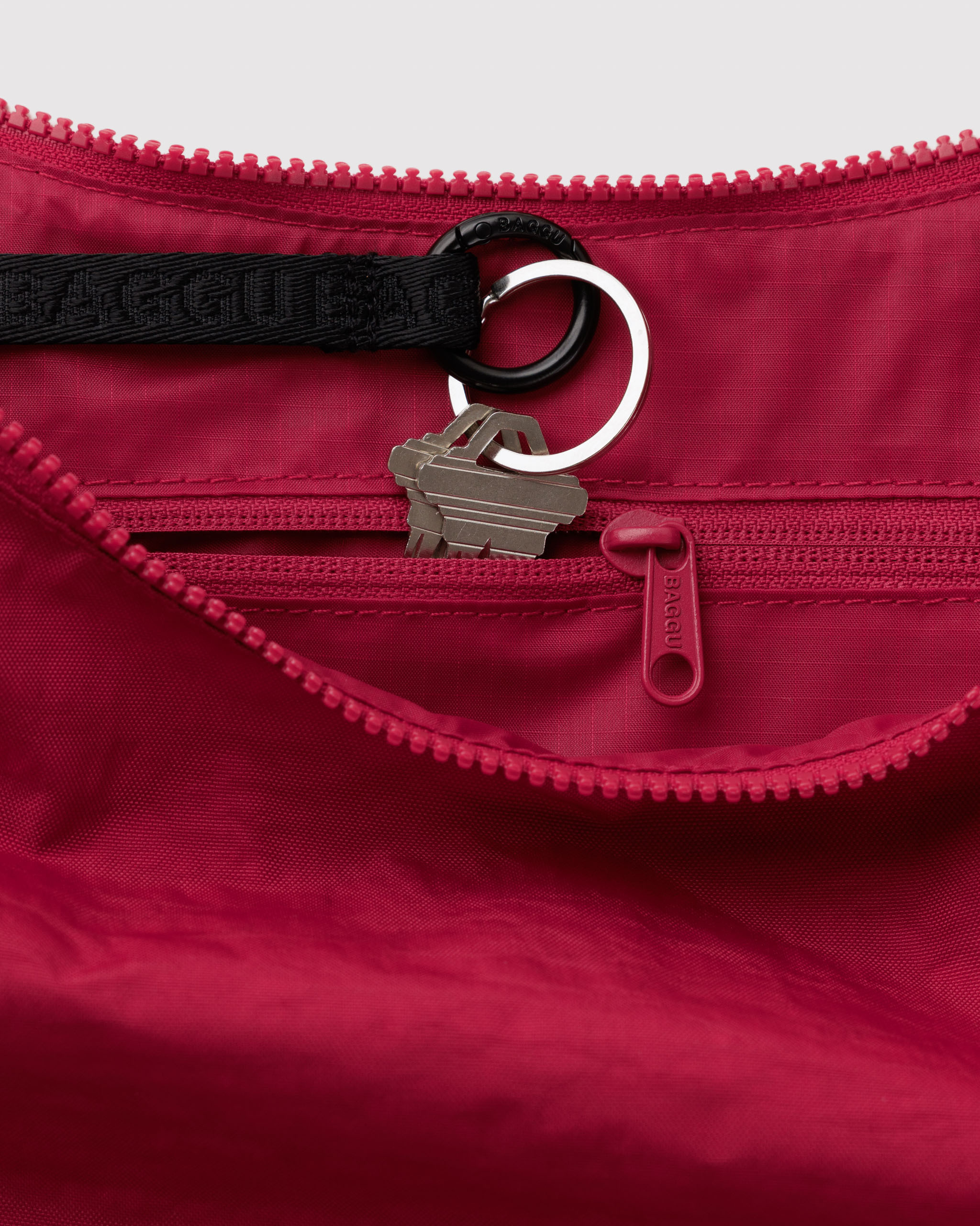 Medium Nylon Crescent Bag - Cherry | BAGGU