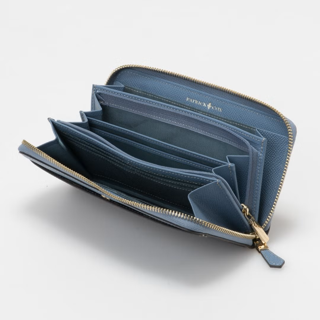 Patrick Cox Classical Lily Zip Around Long Wallet (Sax)
