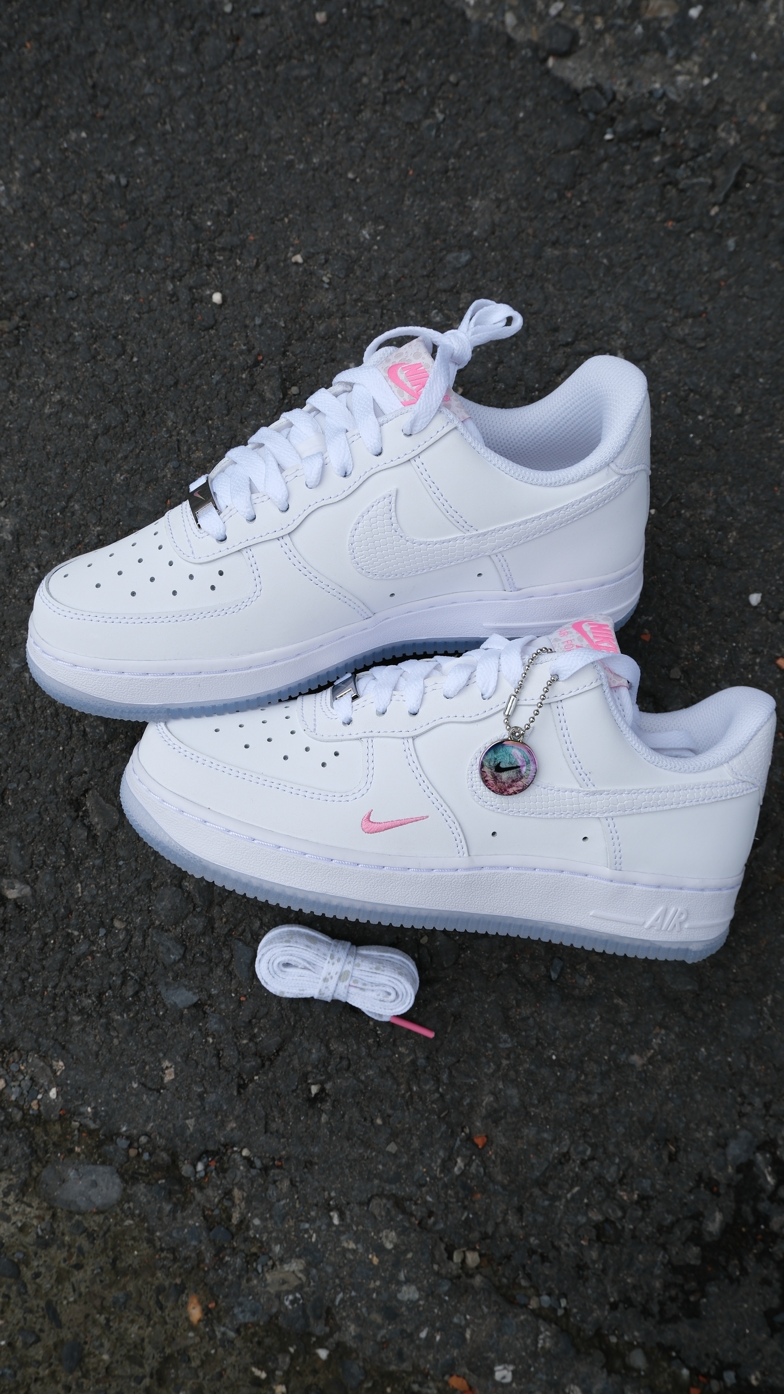 Nike W Air Force 1 Low「White Lotus」白粉 女鞋 小勾 果凍底 休閒鞋 IV4453-100