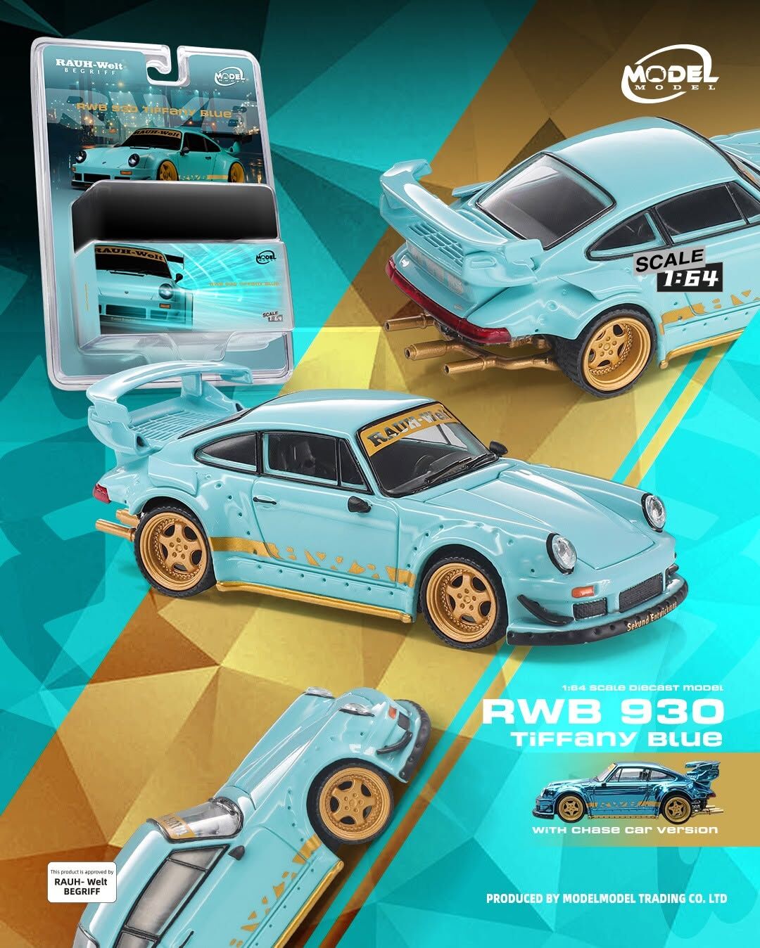 預訂:1/64 ModelModel RWB 930 Tiffany Blue (MM64-RWB930-006  )