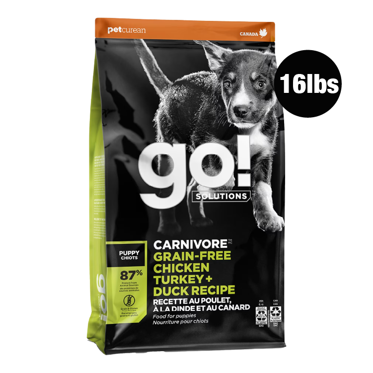 Go! Solutions 活力營養系列－無穀物 雞肉+火雞+鴨肉幼犬配犬12lbs