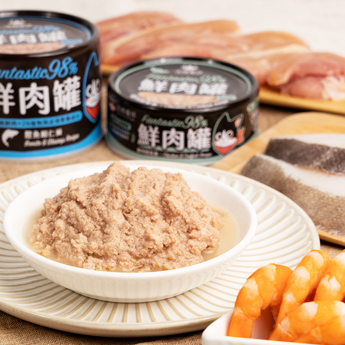 汪喵星球 - FANTASTIC 98% 鮮肉無膠主食罐 (扁鱈雞肉) 80g / 165g [貓用]