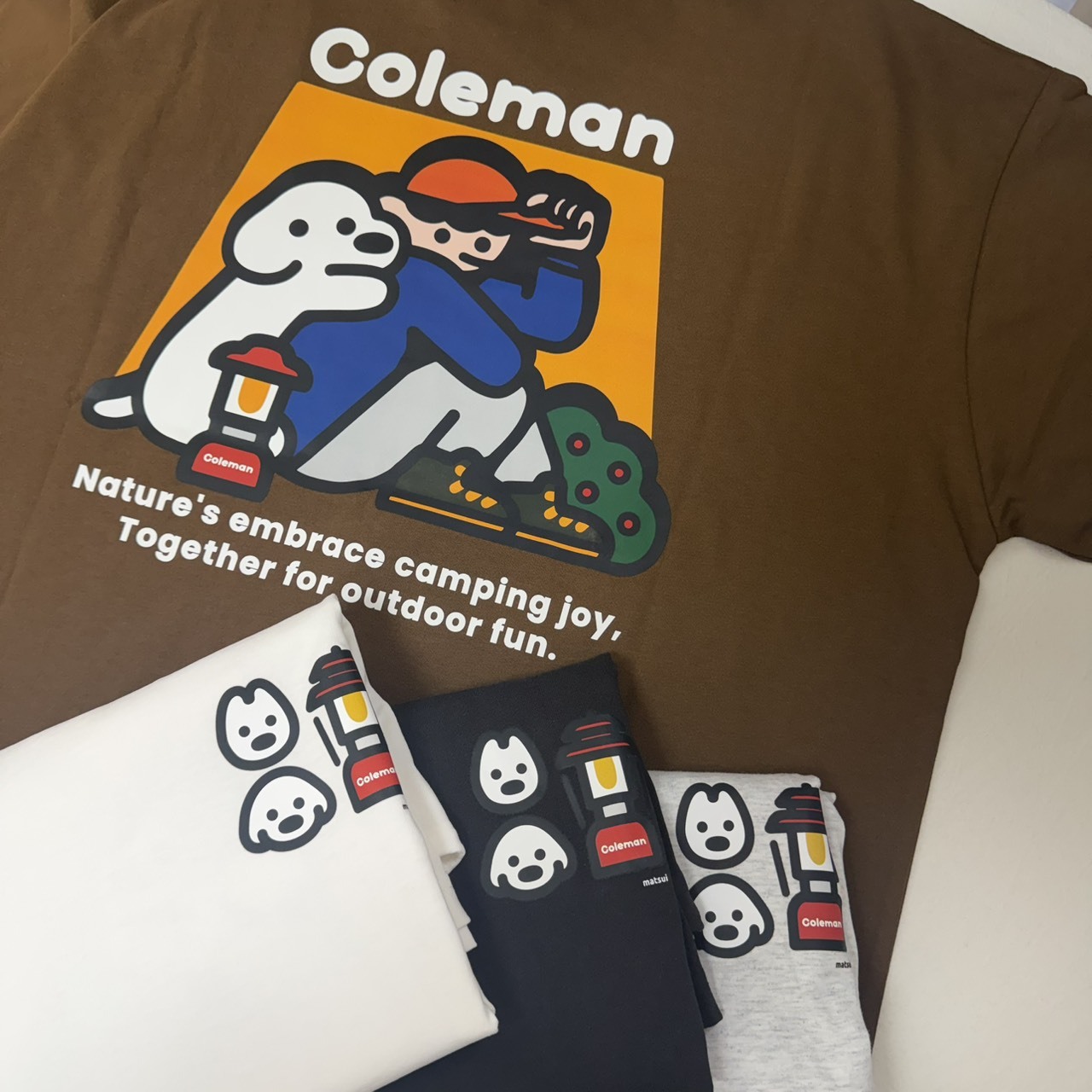 【OWN】Coleman×matsui×FREAK'S STORE 短袖 上衣 新品 夏季 短TEE Oversize 狗狗 日本限定 寬鬆 男女通用 黑色 白色 灰色 咖啡色