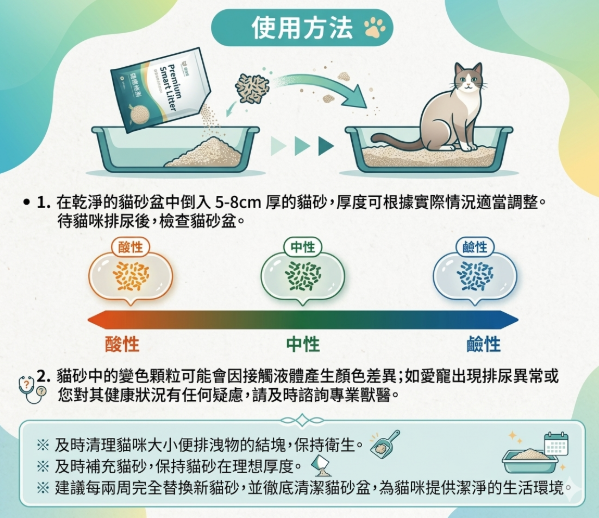 獅子砂pH豆腐砂 顏色辨識與健康解碼