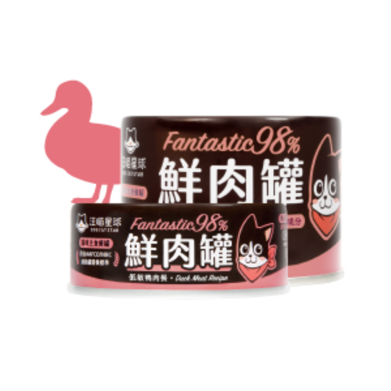 汪喵星球 - FANTASTIC 98% 鮮肉無膠主食罐 (低敏鴨肉) 80g /165g [貓用]