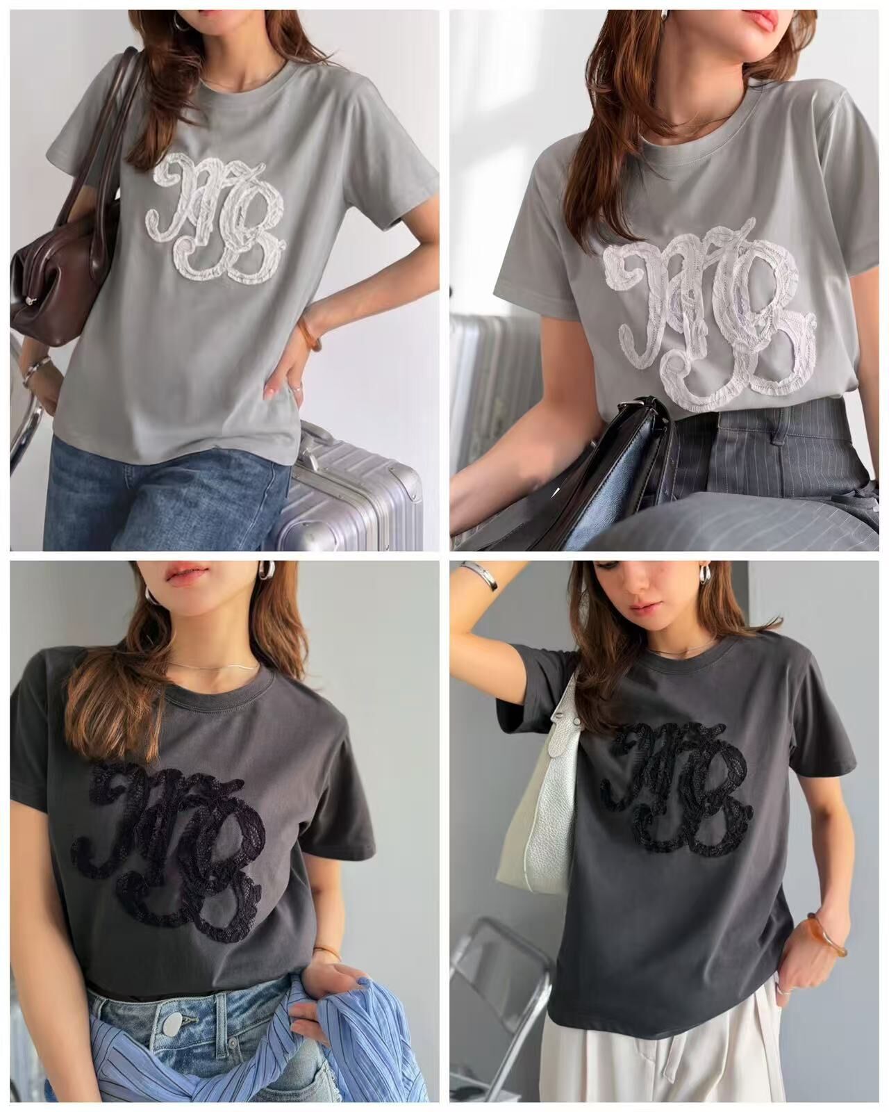 【預購】JM081403 mily bilet 蕾絲刺繡短袖上衣