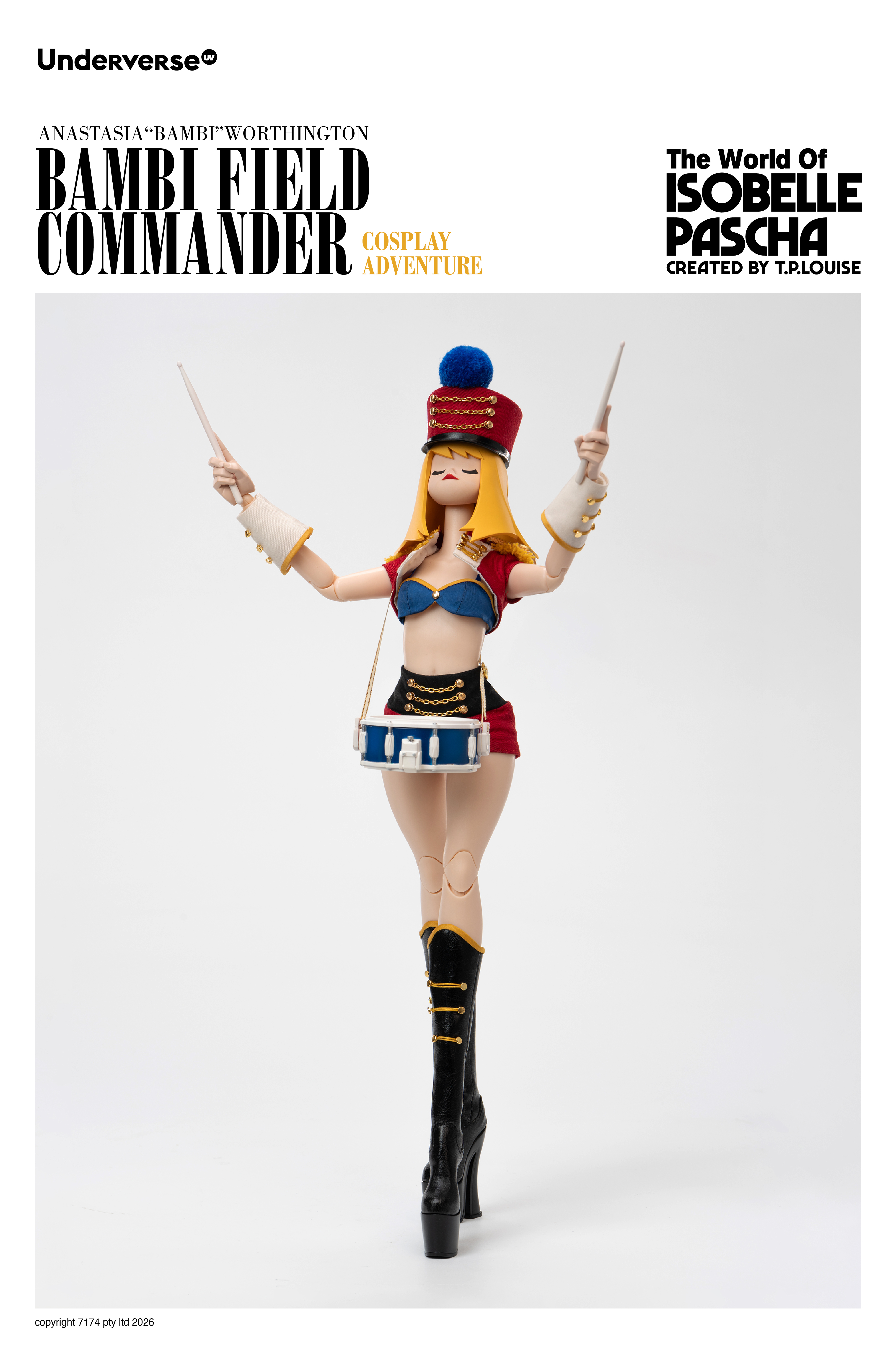 (預訂) Underverse UV202615-1 1/6 伊莎貝爾・帕夏系列 Cosplay系列 軍樂指揮官斑比可動人偶