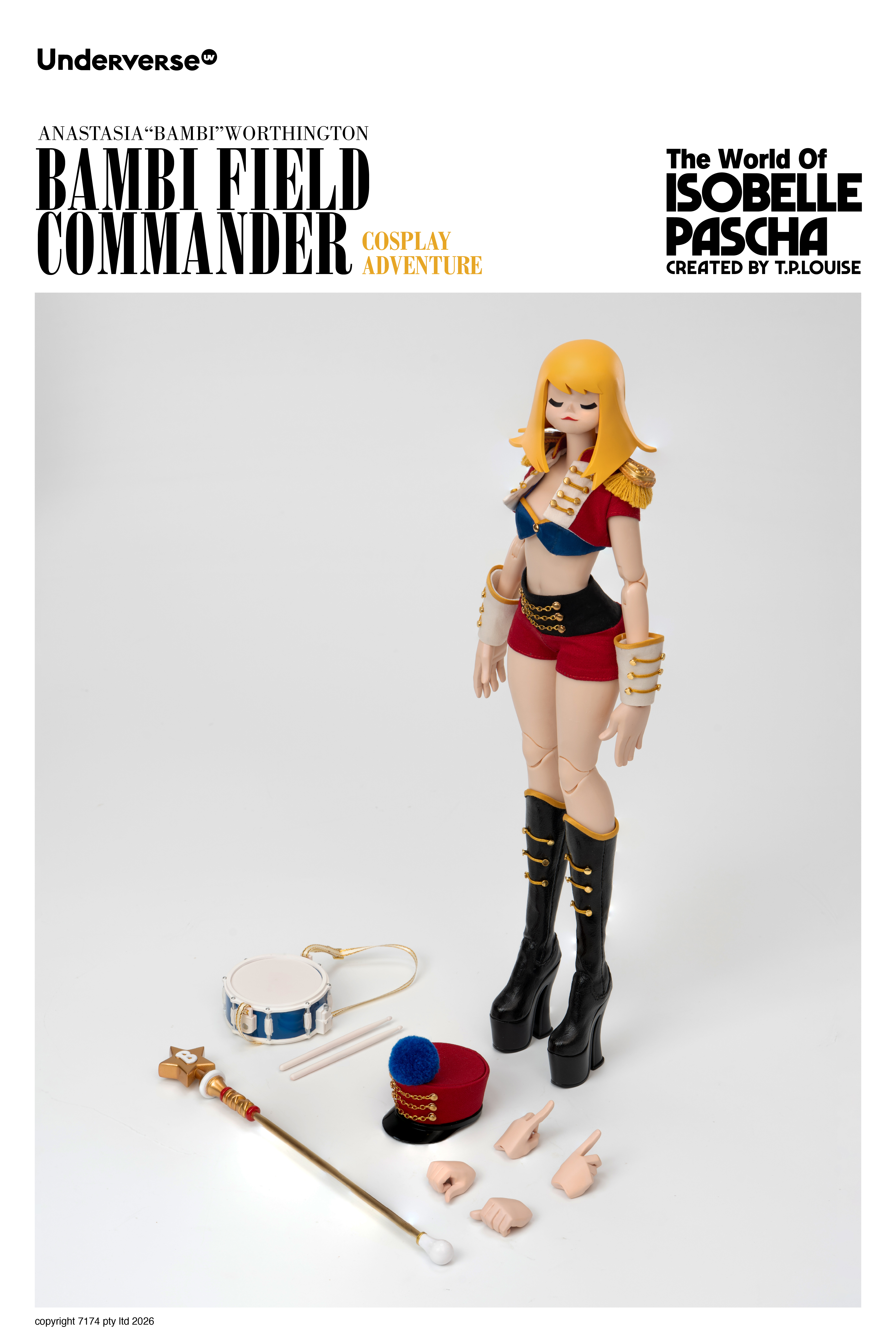 (預訂) Underverse UV202615-1 1/6 伊莎貝爾・帕夏系列 Cosplay系列 軍樂指揮官斑比可動人偶
