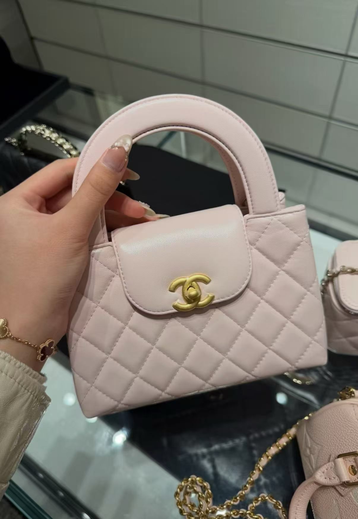 Chanel 26C Nano Kelly Shoppe 淡粉紅 金扣 手袋