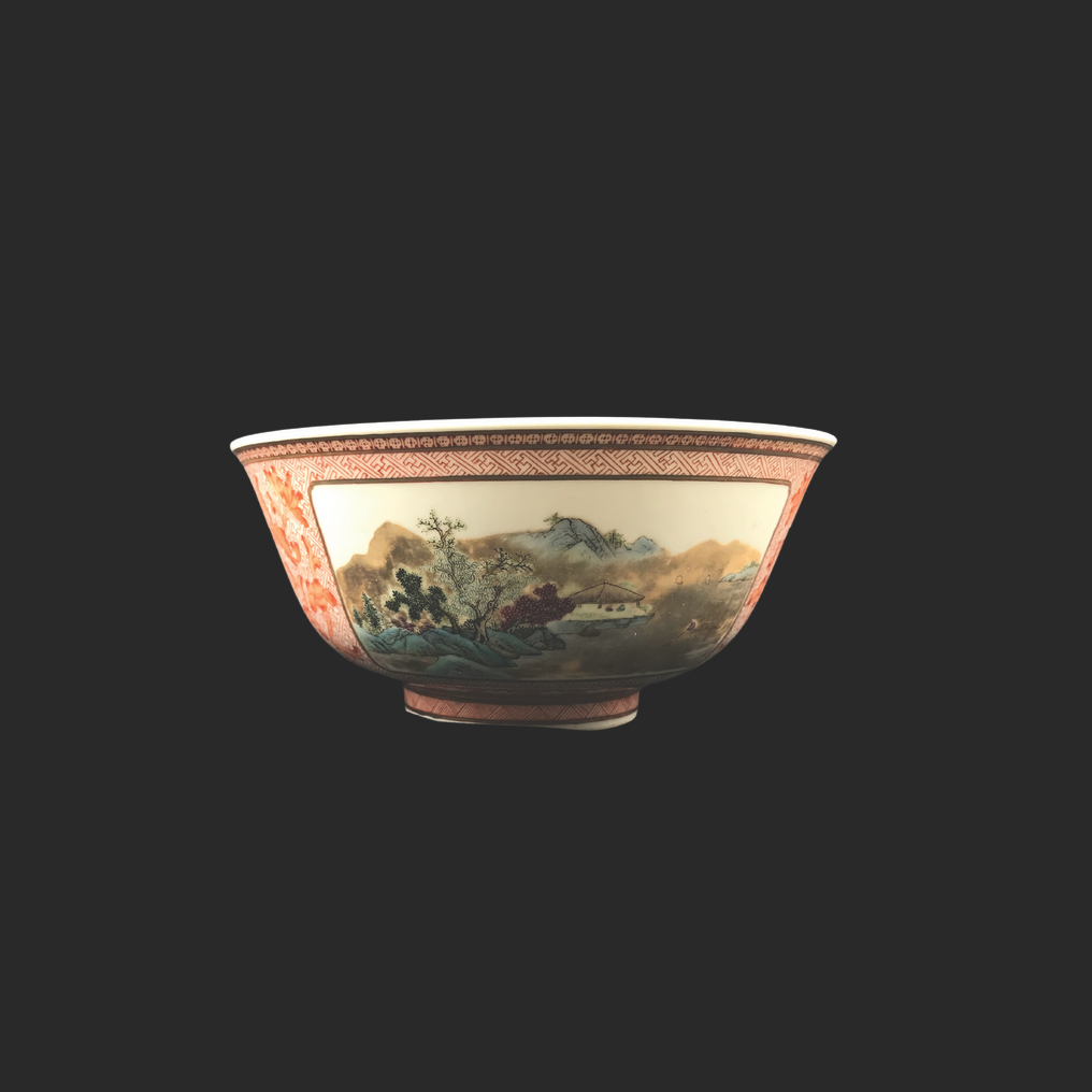 "大清雍正年製"白瓷粉彩大碗
