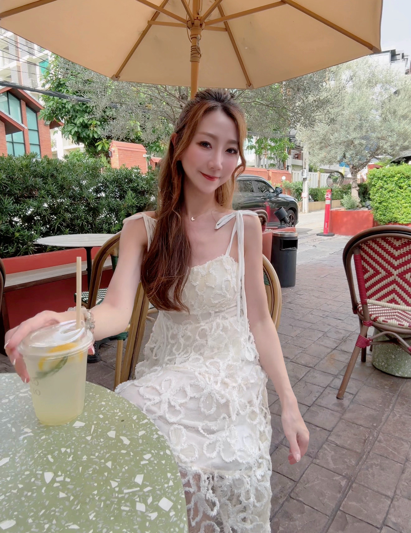 MADE IN THAILAND🇳🇱 THE TEXTURE FLORAL LACE CAMI DRESS 260813 260814