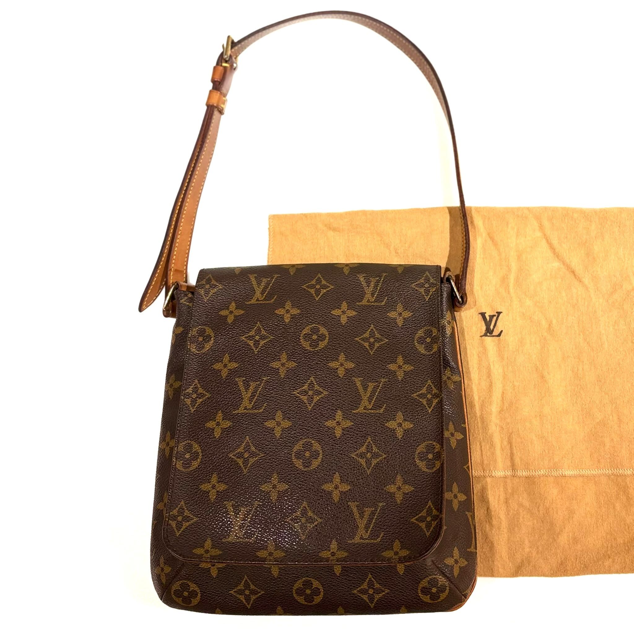 95%NEW二手LV Musette Salsa Vintage 啡色帆布Monogram ,王菲包 #香榭站正品