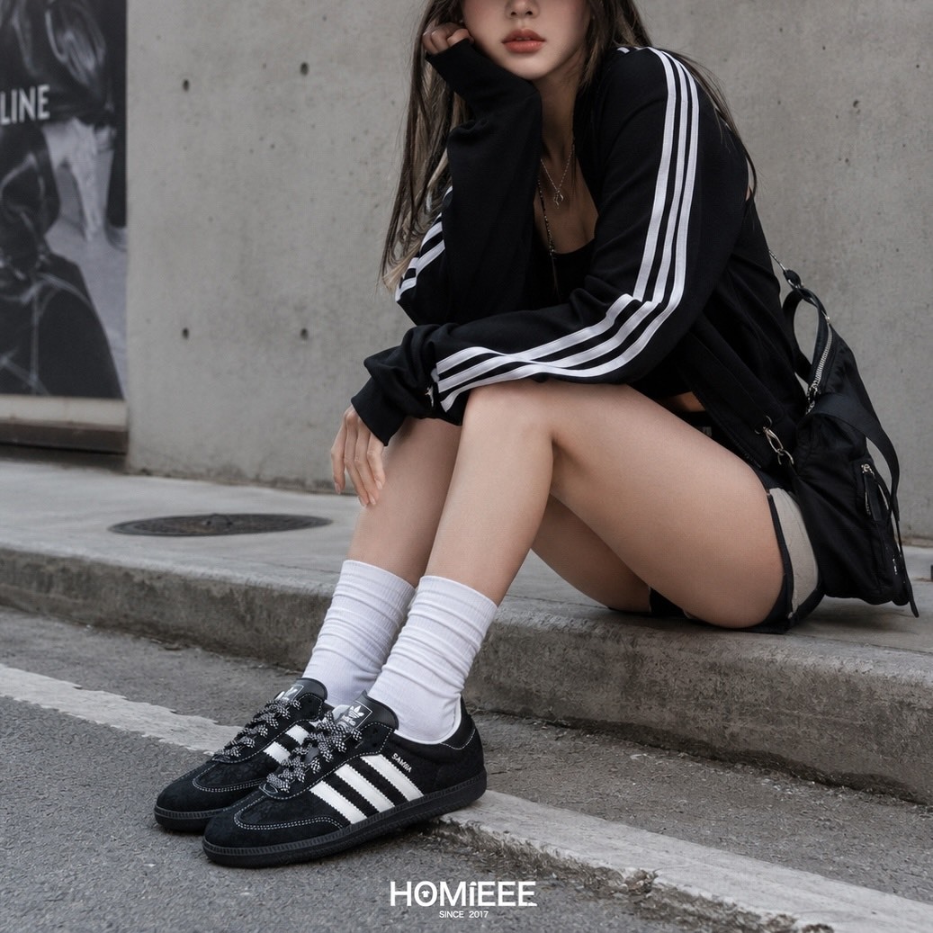 Adidas Samba OG 德訓鞋 休閒鞋 蕾絲 縫線 黑色 女鞋 [KH7842]
