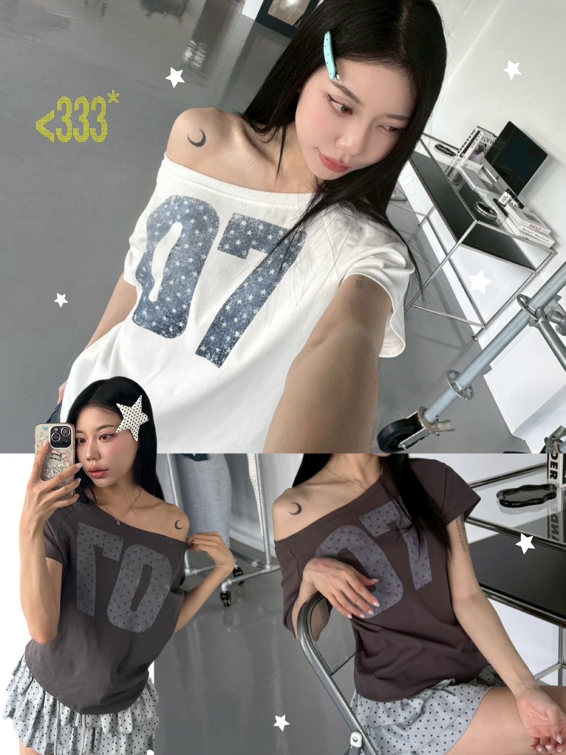 mmb星霧07斜領短t