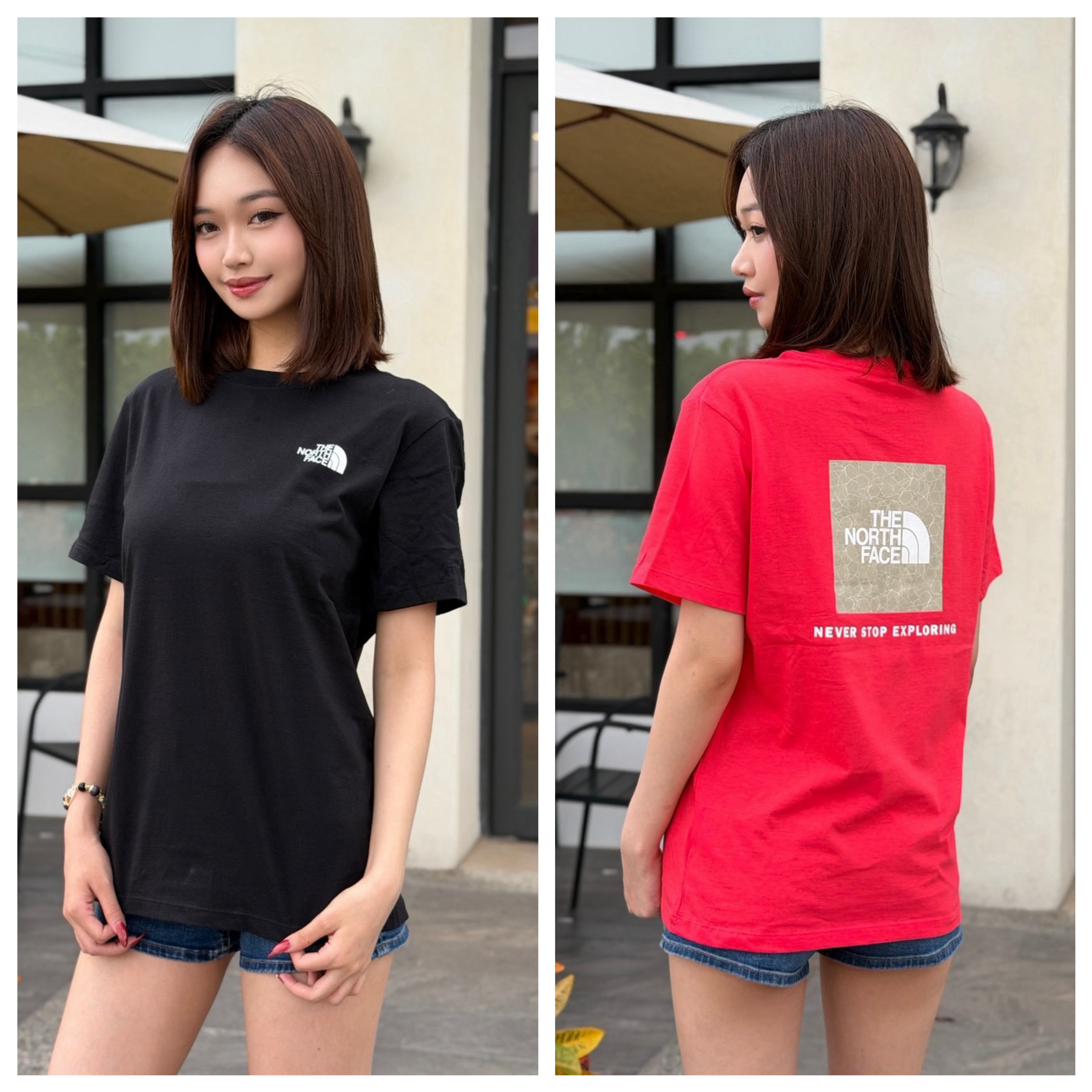 The North Face 北臉 女款 背後圖形方塊 短袖上衣 短T