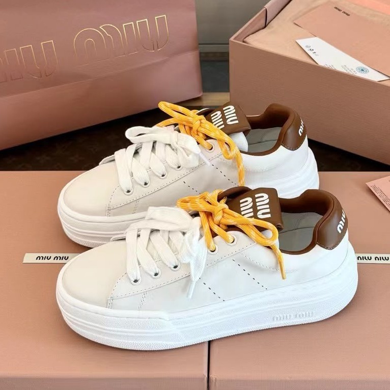 MIU MIU 2026 雙鞋帶厚底運動鞋