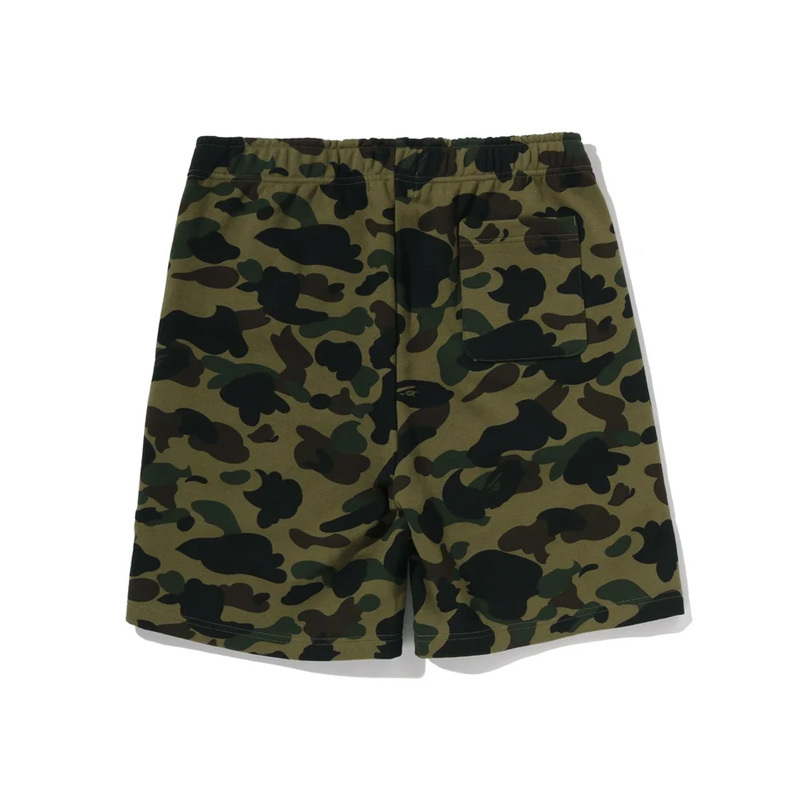 BAPE Camo Shark Sweat Shorts "Yellow" 鯊魚 滿版 噴墨迷彩 短褲 褲子 綠黃 1M30153005-GN [台灣現貨]