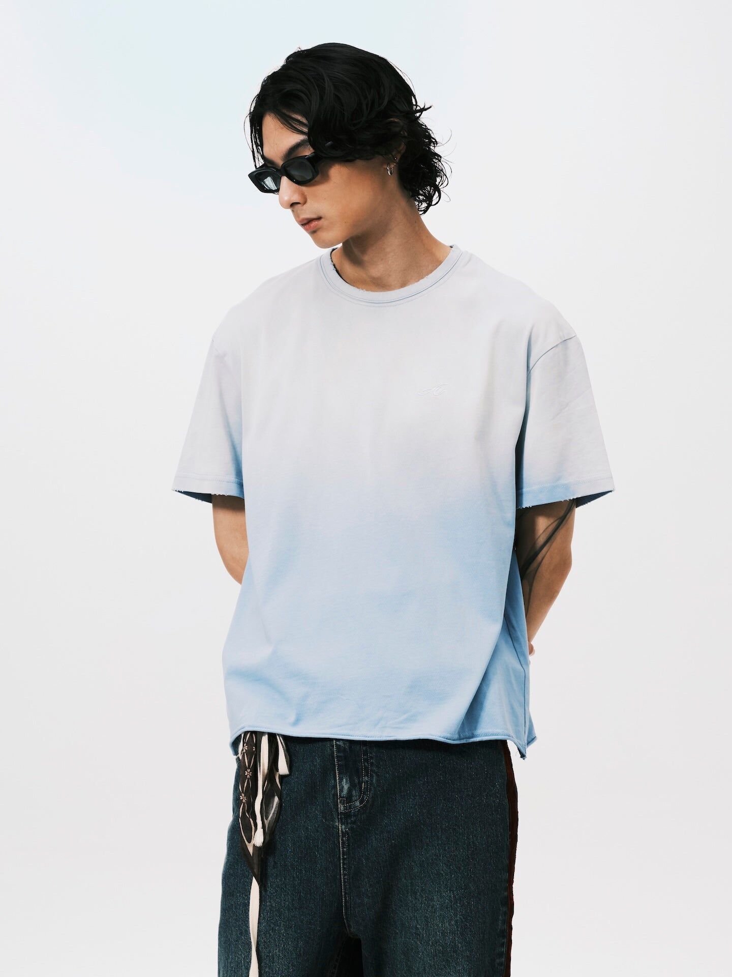 ANOWHEREMAN｜"A" Basic T-Shirt (Blue)