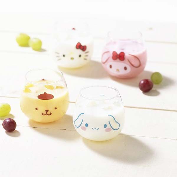 日本製 牛奶玻璃杯 320ml｜大耳狗 Hello Kitty 美樂蒂 布丁狗