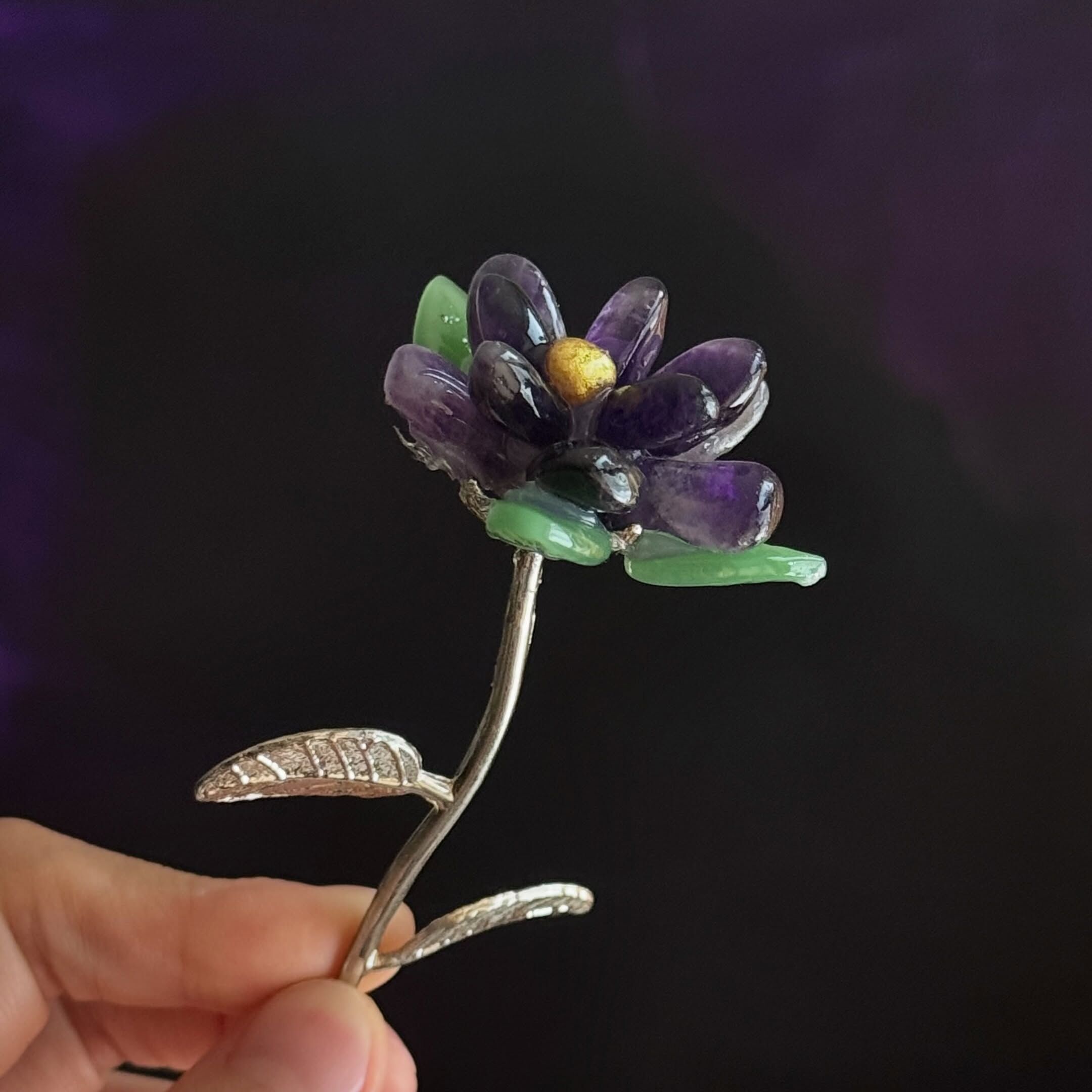 [原石] 水晶小花 約 14公分