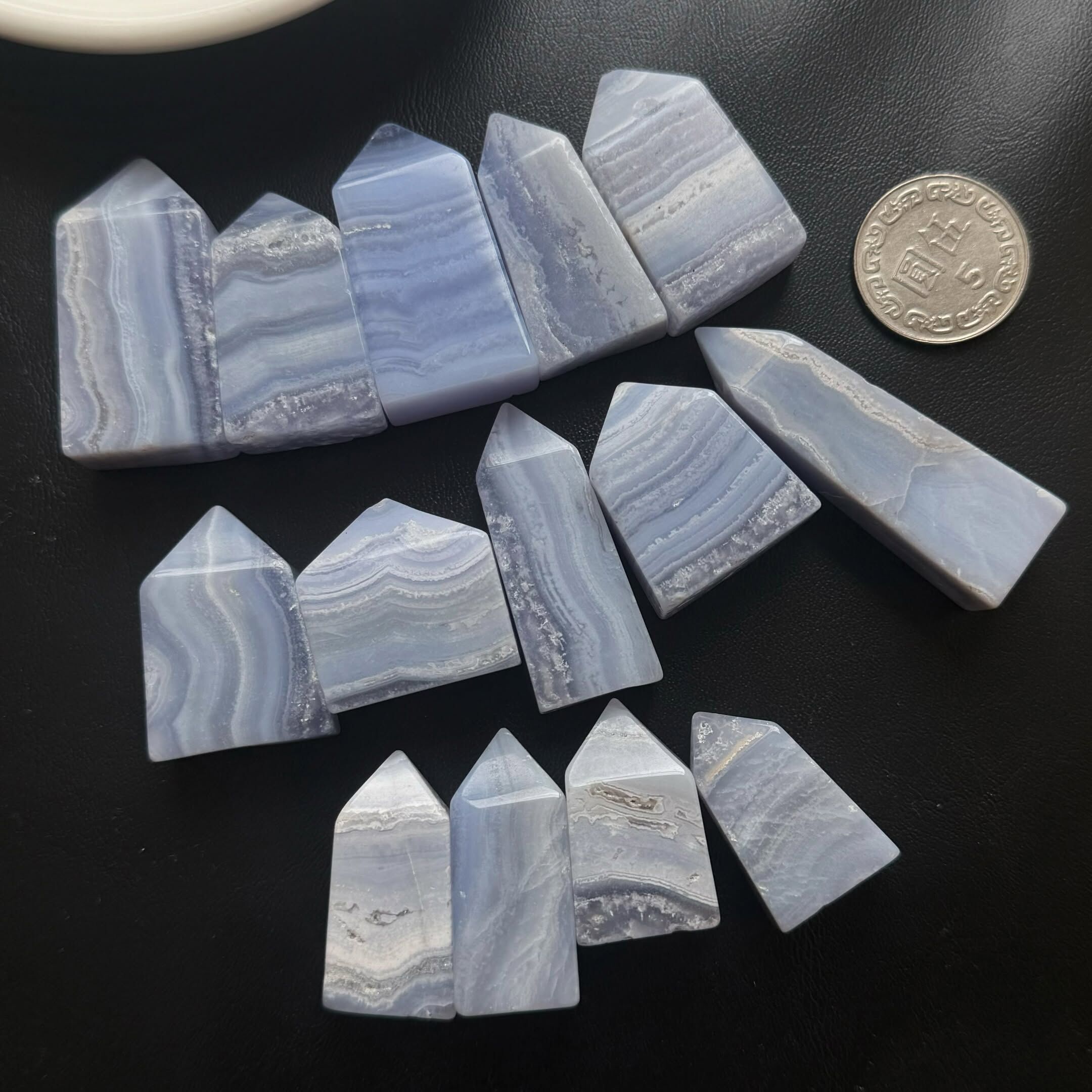 [原石] 藍紋瑪瑙 水晶柱