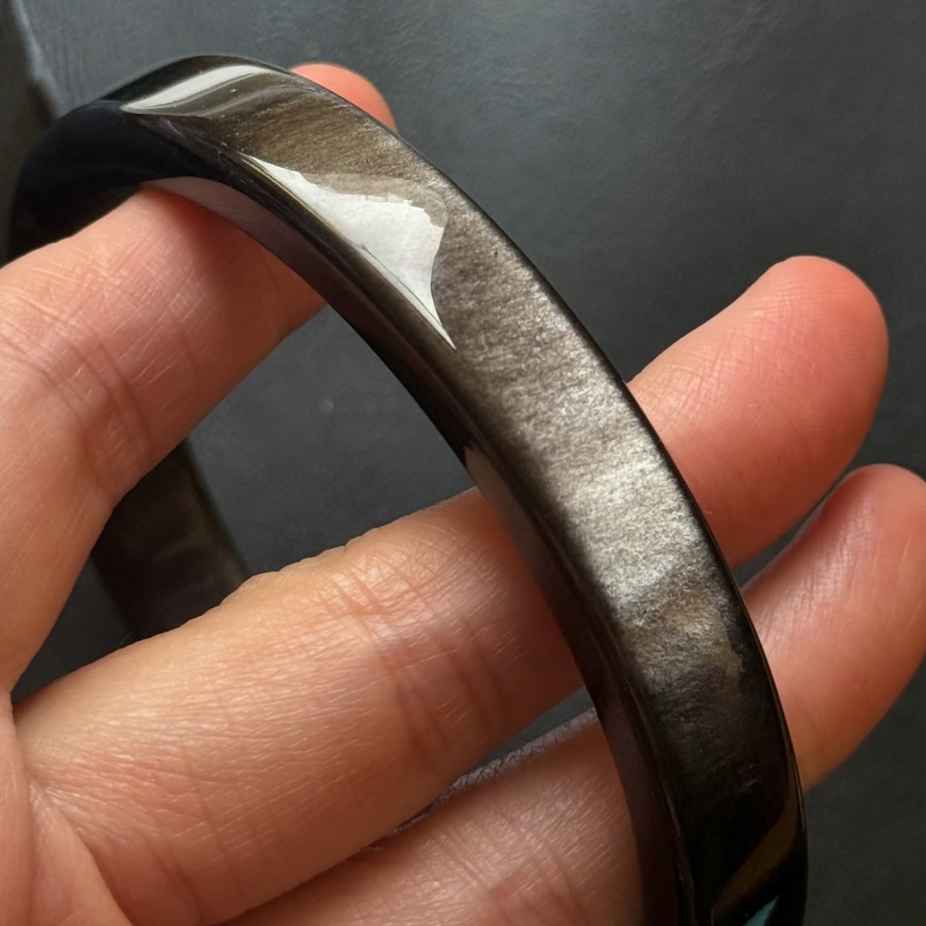 [原石] 銀曜石 手鐲 圈口約64mm